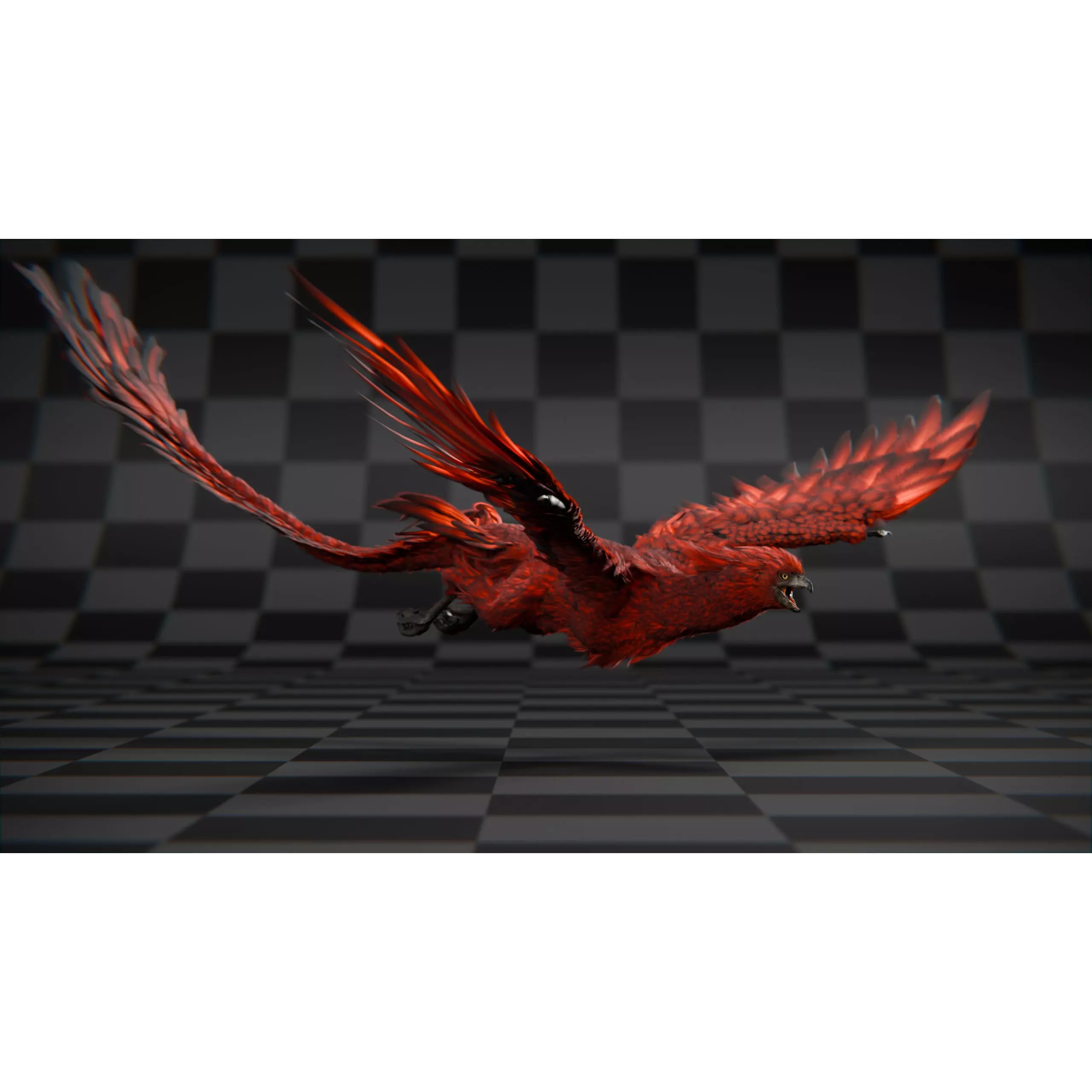 Phoenix - Low-Poly Game-Ready 3D Model - View 4