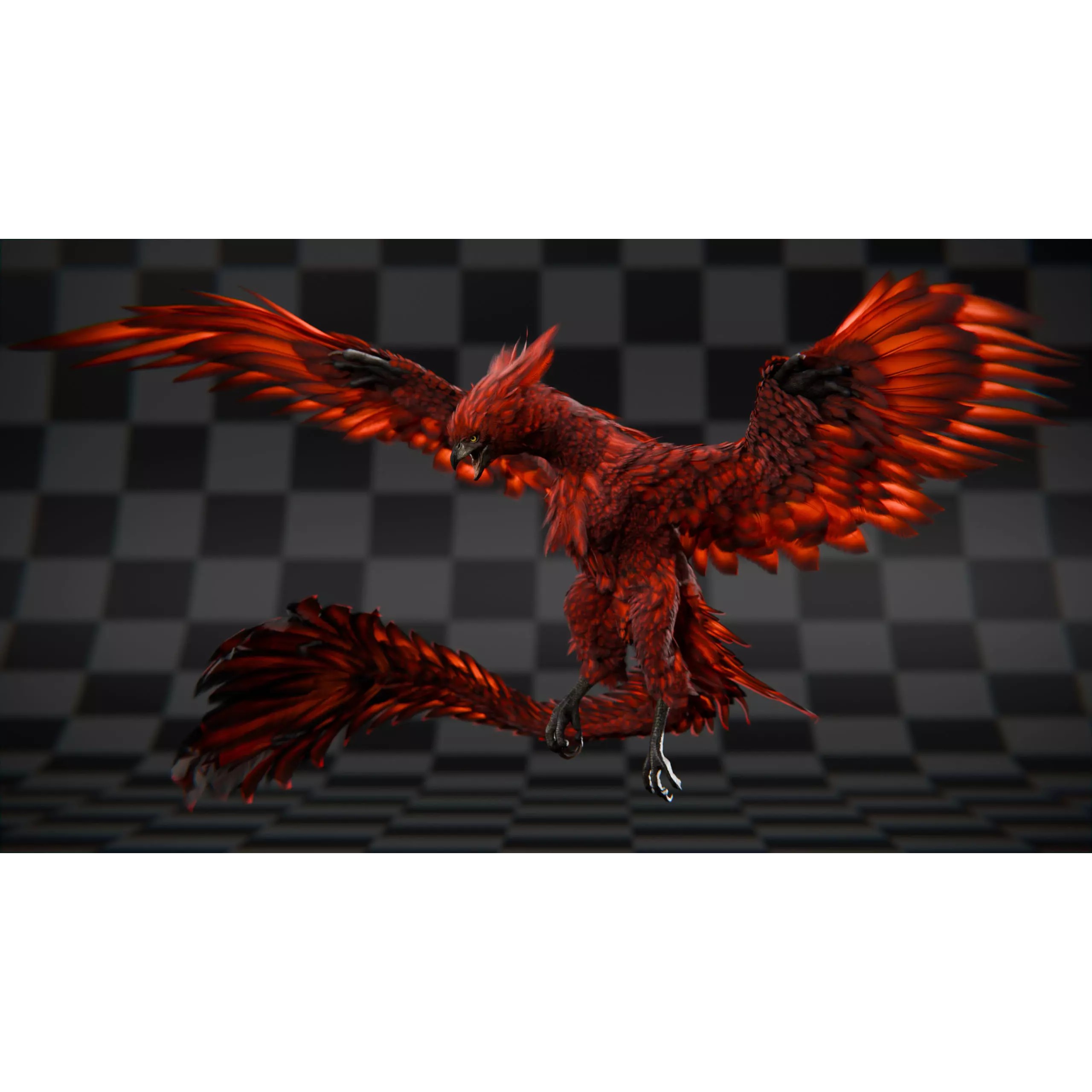 Phoenix - Low-Poly Game-Ready 3D Model - View 8