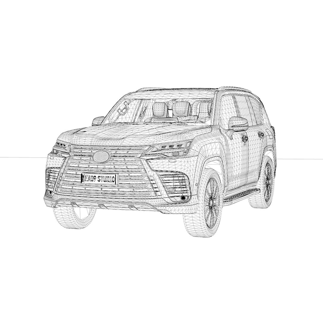 2025 Lexus LX700h 3D Model – High Poly Game Asset, FBX, OBJ, PBR Textures