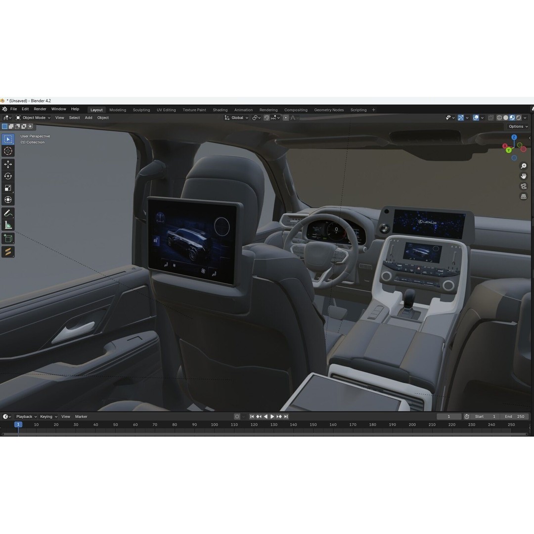 2025 Lexus LX700h 3D Model – High Poly Game Asset, FBX, OBJ, PBR Textures - View 16
