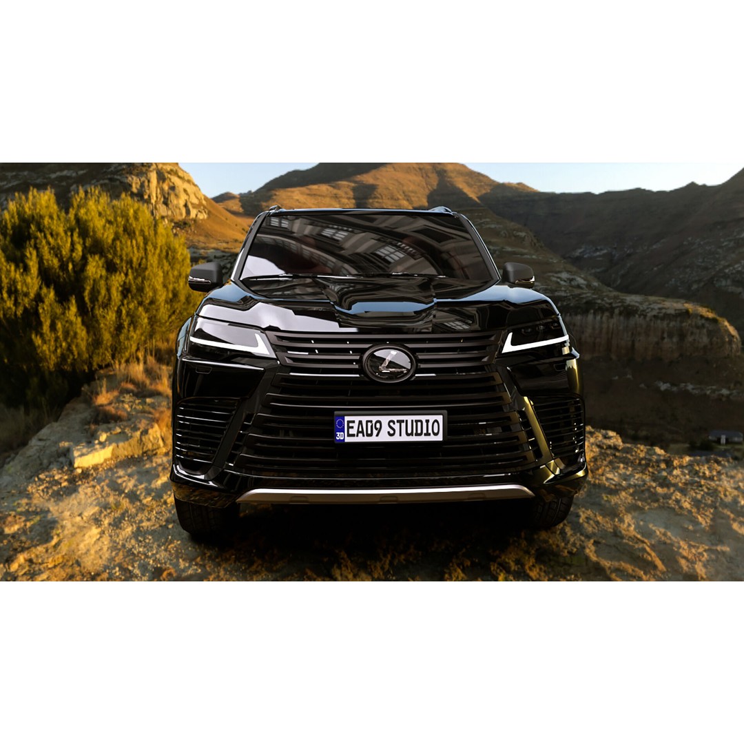2025 Lexus LX700h 3D Model – High Poly Game Asset, FBX, OBJ, PBR Textures - View 7