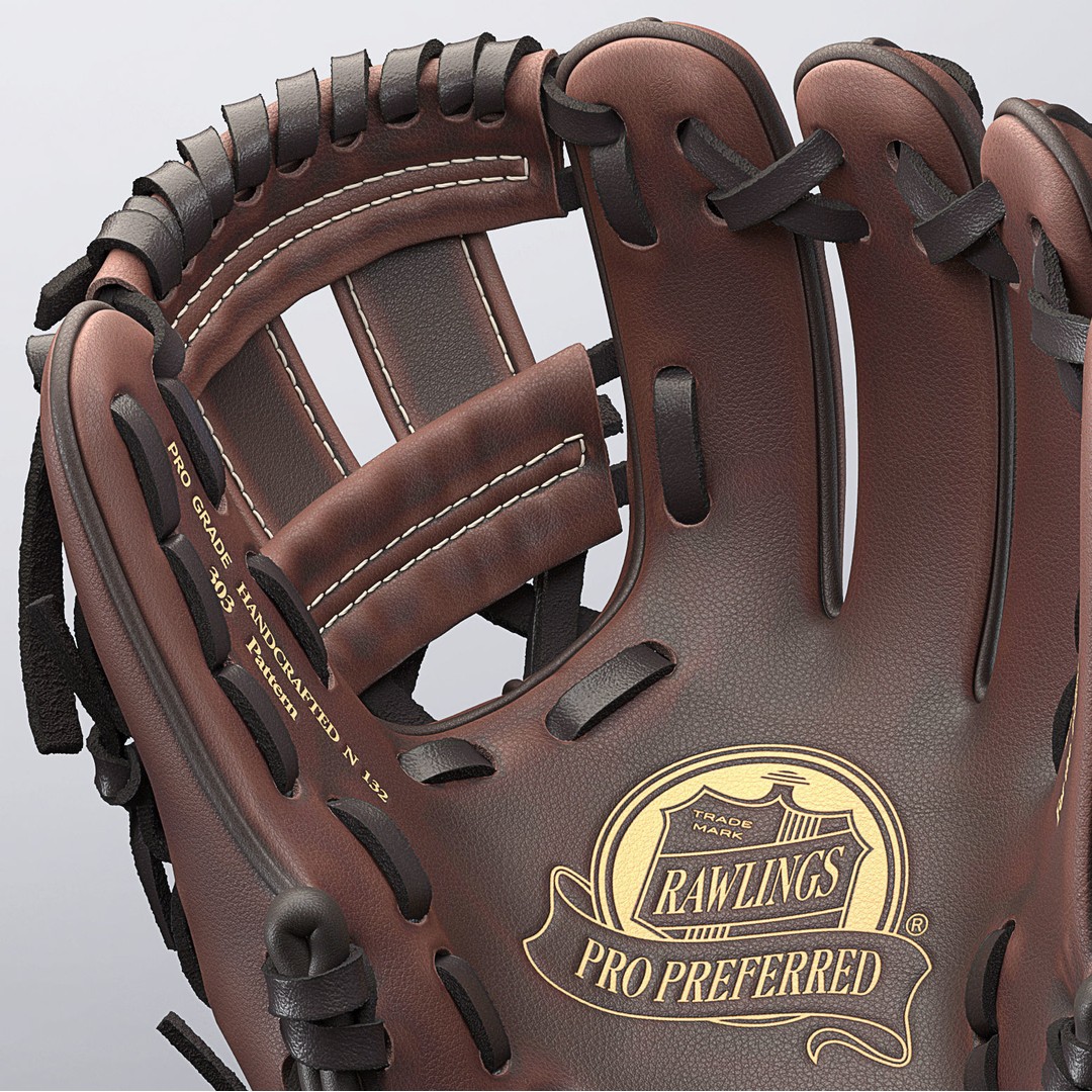 Baseball Glove 3D Model – High-Quality Realistic Asset, FBX & OBJ - View 6