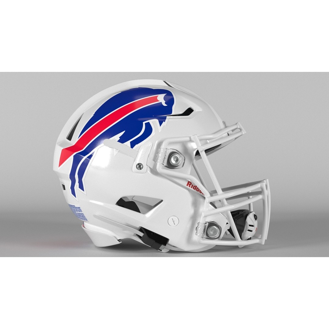 Buffalo Bills Helmet 3D Model – PBR Game-Ready Asset, FBX & OBJ - View 4