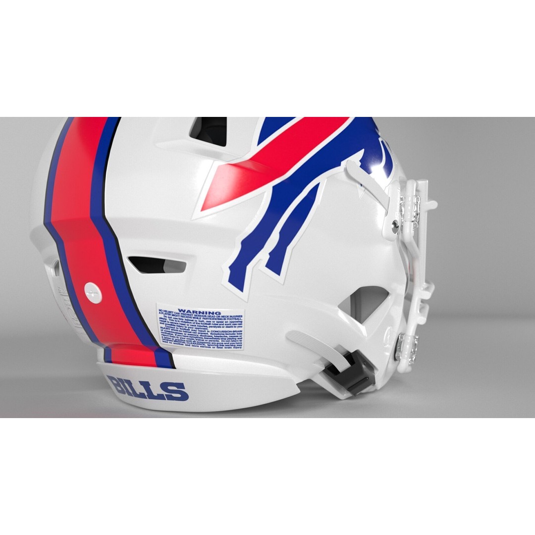Buffalo Bills Helmet 3D Model – PBR Game-Ready Asset, FBX & OBJ - View 5