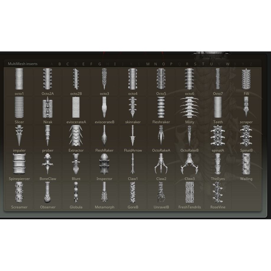 Tentacles - ZBrush Brushes and OBJ 3D Model