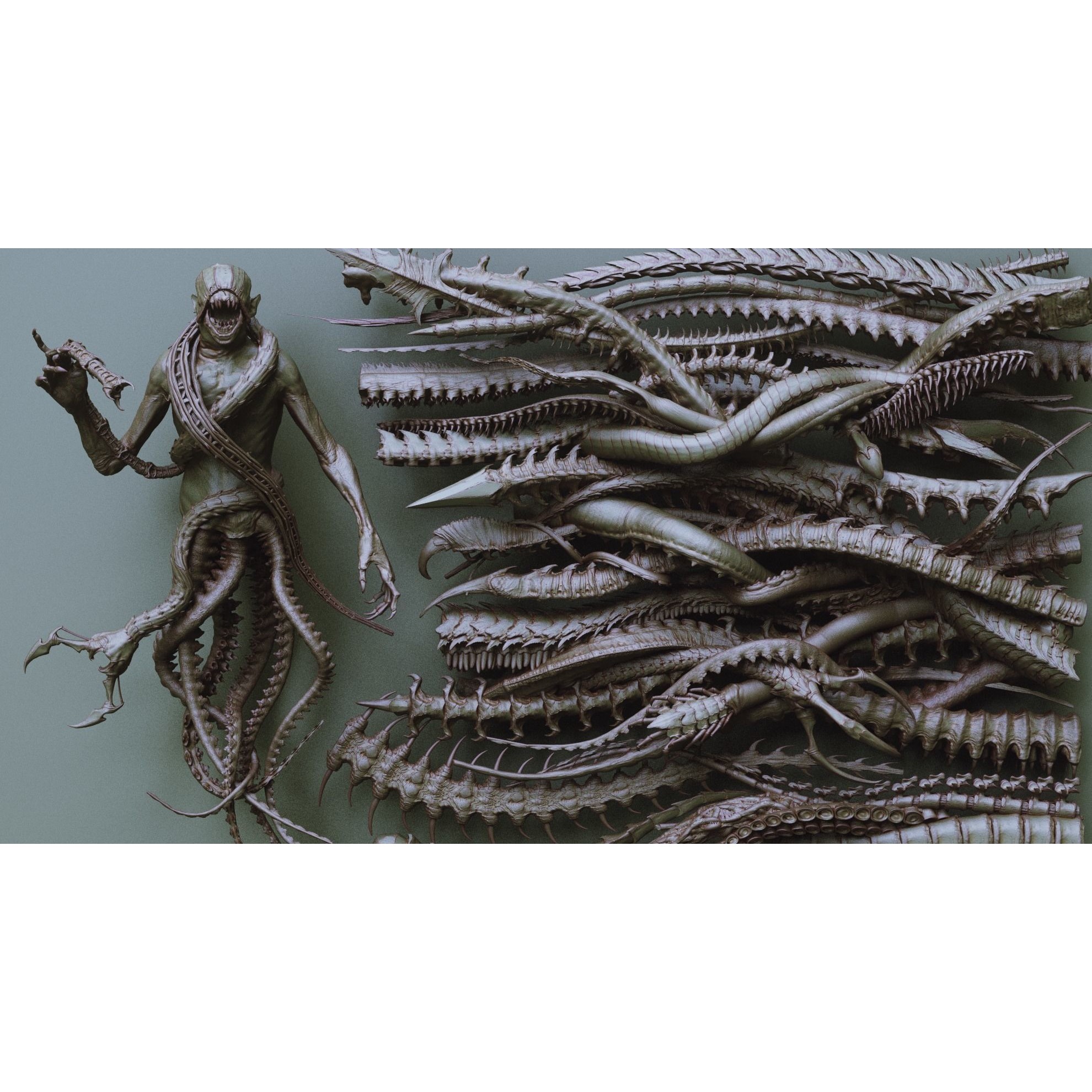 Tentacles - ZBrush Brushes and OBJ 3D Model - View 47