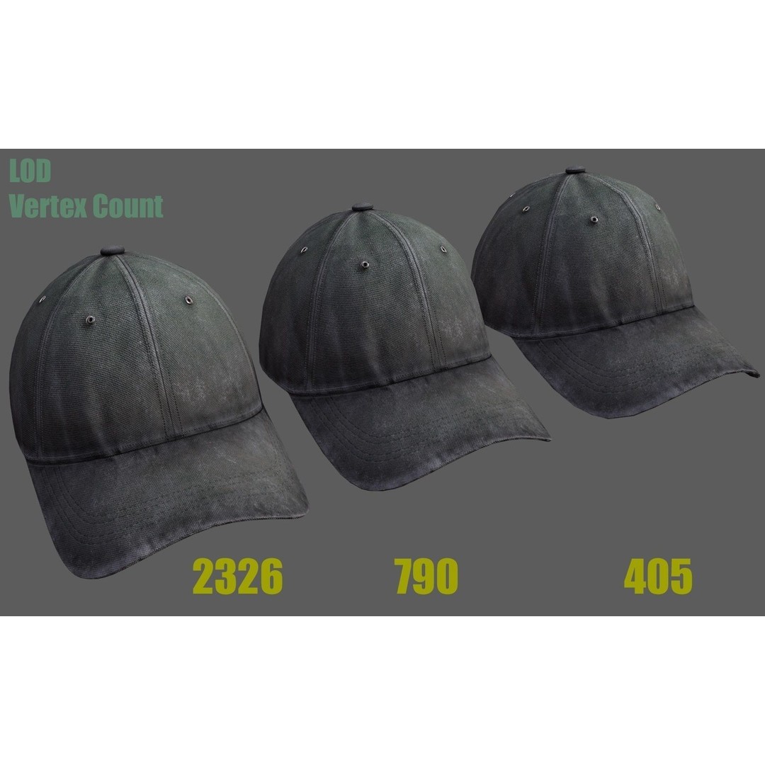 Baseball Cap 3D Model – Low Poly PBR Game Asset, FBX - View 11