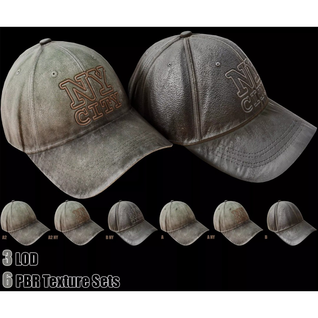 Baseball Cap 3D Model – Low Poly PBR Game Asset, FBX - View 2