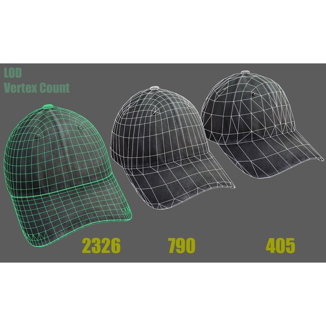 Baseball Cap 3D Model – Low Poly PBR Game Asset, FBX - View 3
