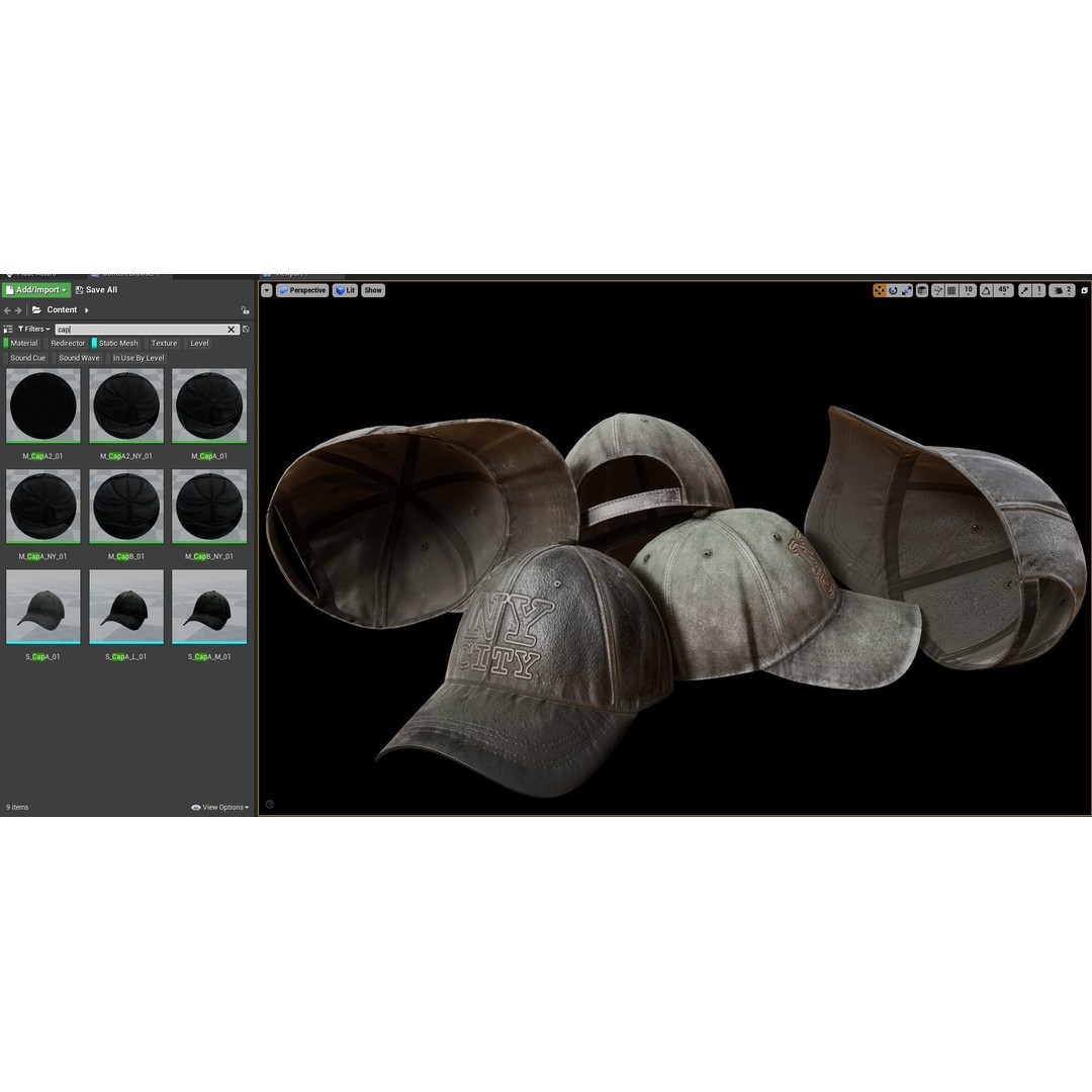 Baseball Cap 3D Model – Low Poly PBR Game Asset, FBX - View 5