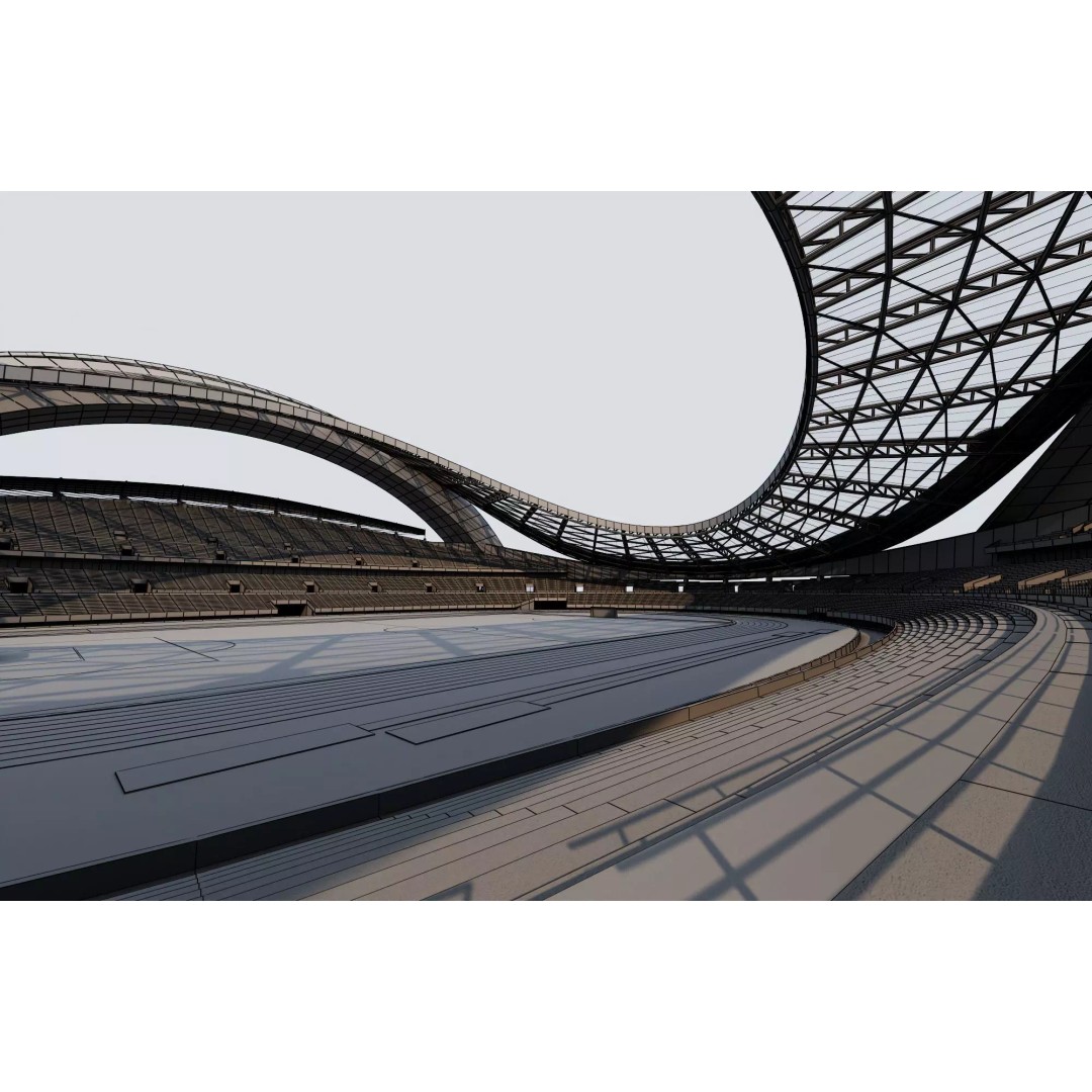 Football Field 3D Model – Low Poly Stadium with Rigged Features - View 13