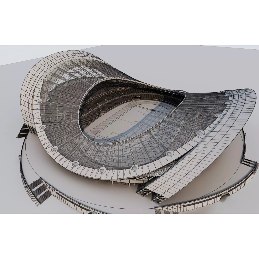 Football Field 3D Model – Low Poly Stadium with Rigged Features - View 14
