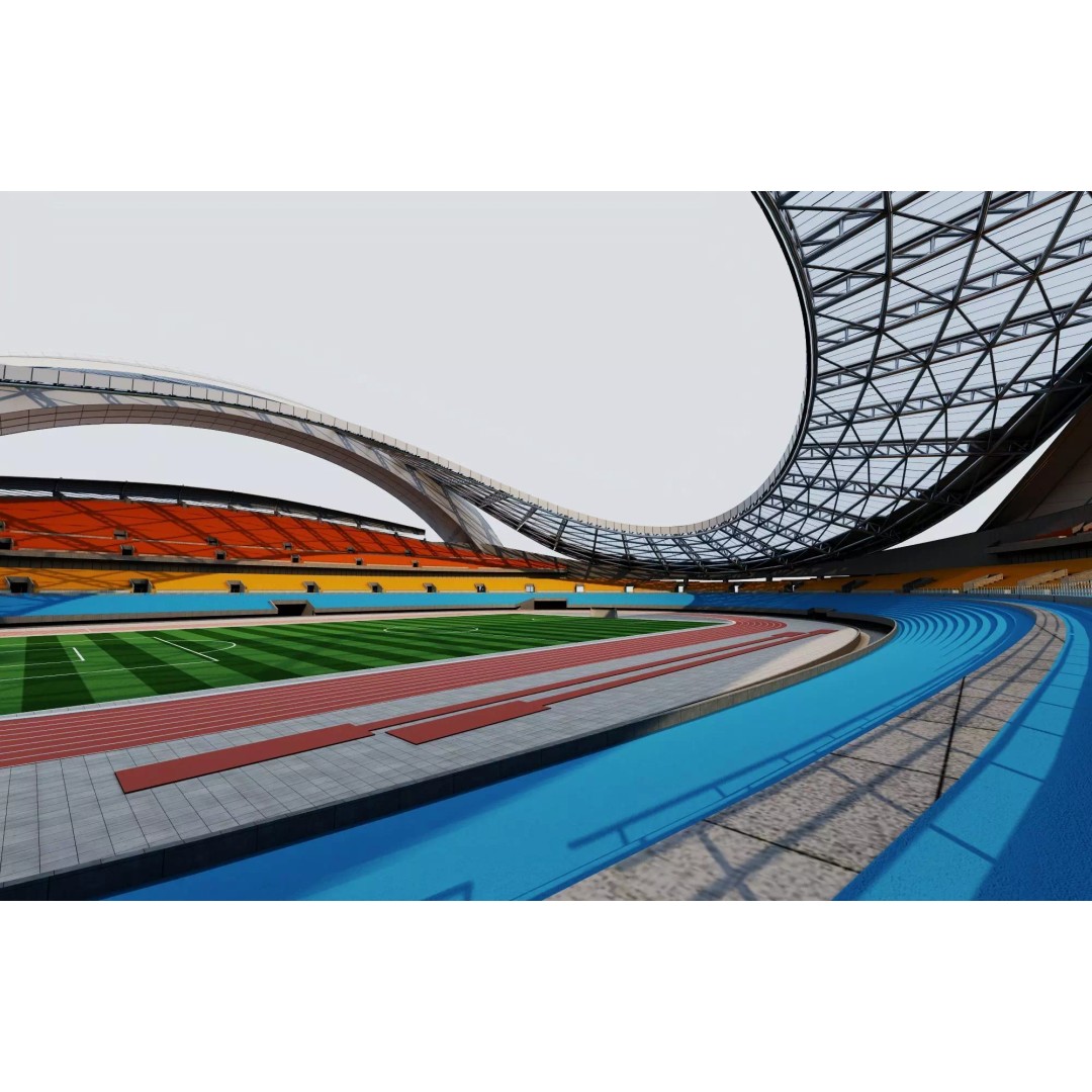 Football Field 3D Model – Low Poly Stadium with Rigged Features - View 6