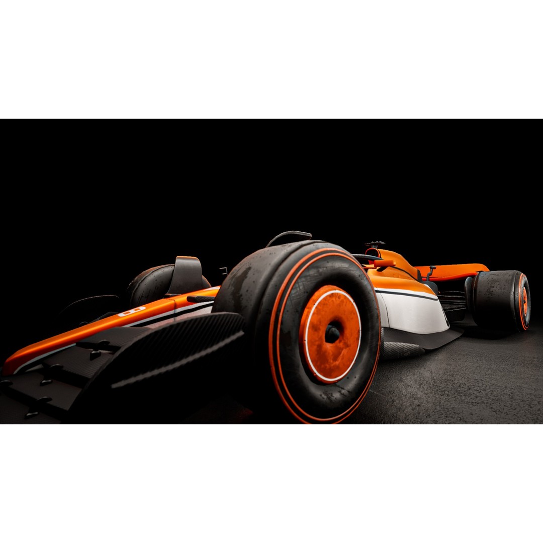 F1 Racing Car 3D Model – Low Poly Game Asset, PBR, FBX, Blender - View 13