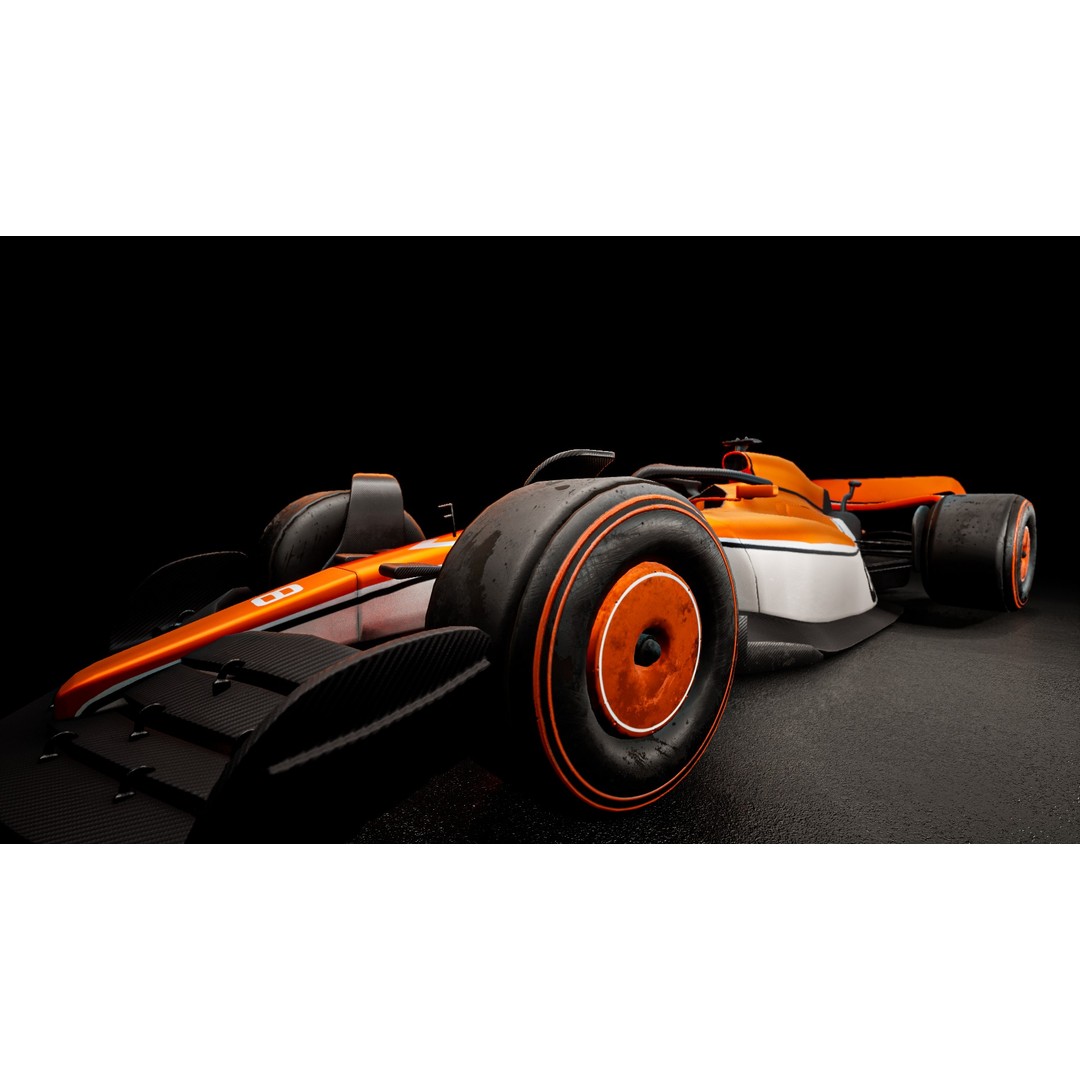 F1 Racing Car 3D Model – Low Poly Game Asset, PBR, FBX, Blender - View 14