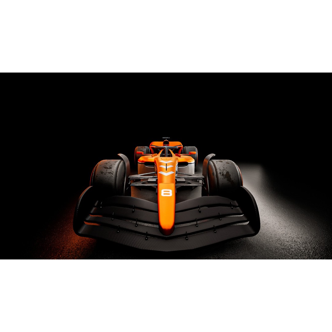 F1 Racing Car 3D Model – Low Poly Game Asset, PBR, FBX, Blender - View 4