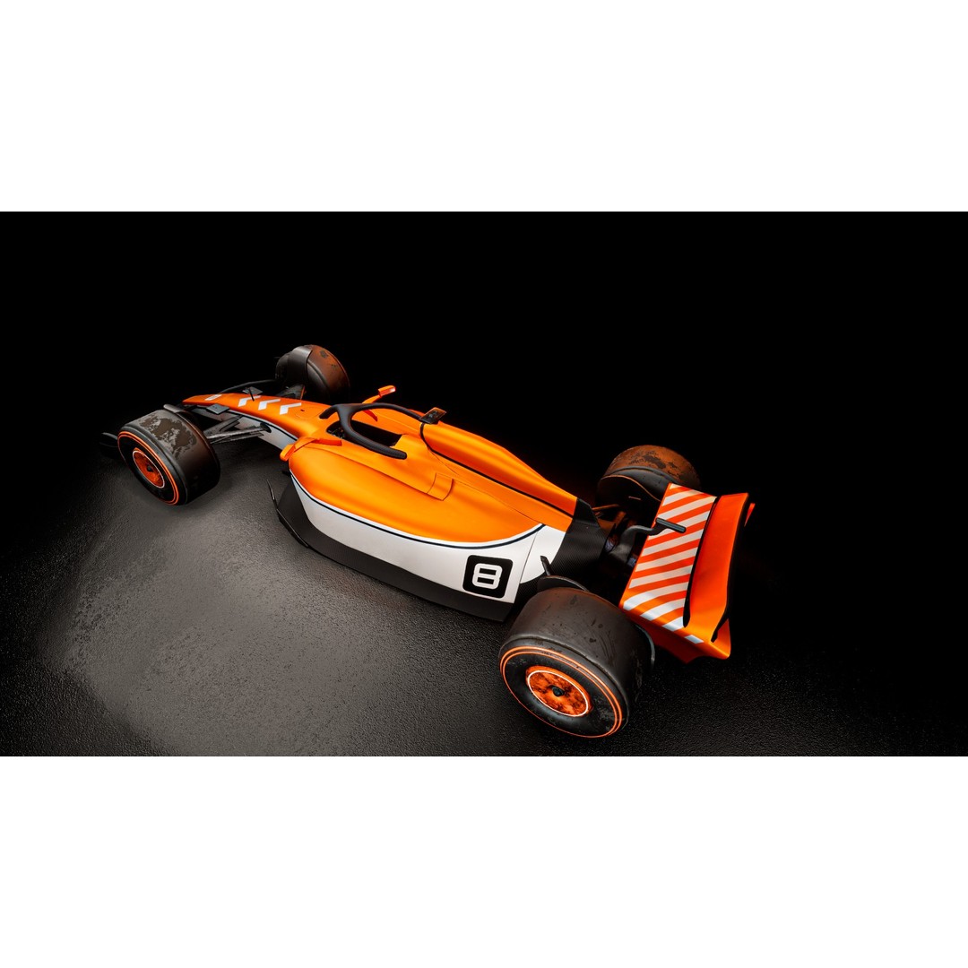 F1 Racing Car 3D Model – Low Poly Game Asset, PBR, FBX, Blender - View 5