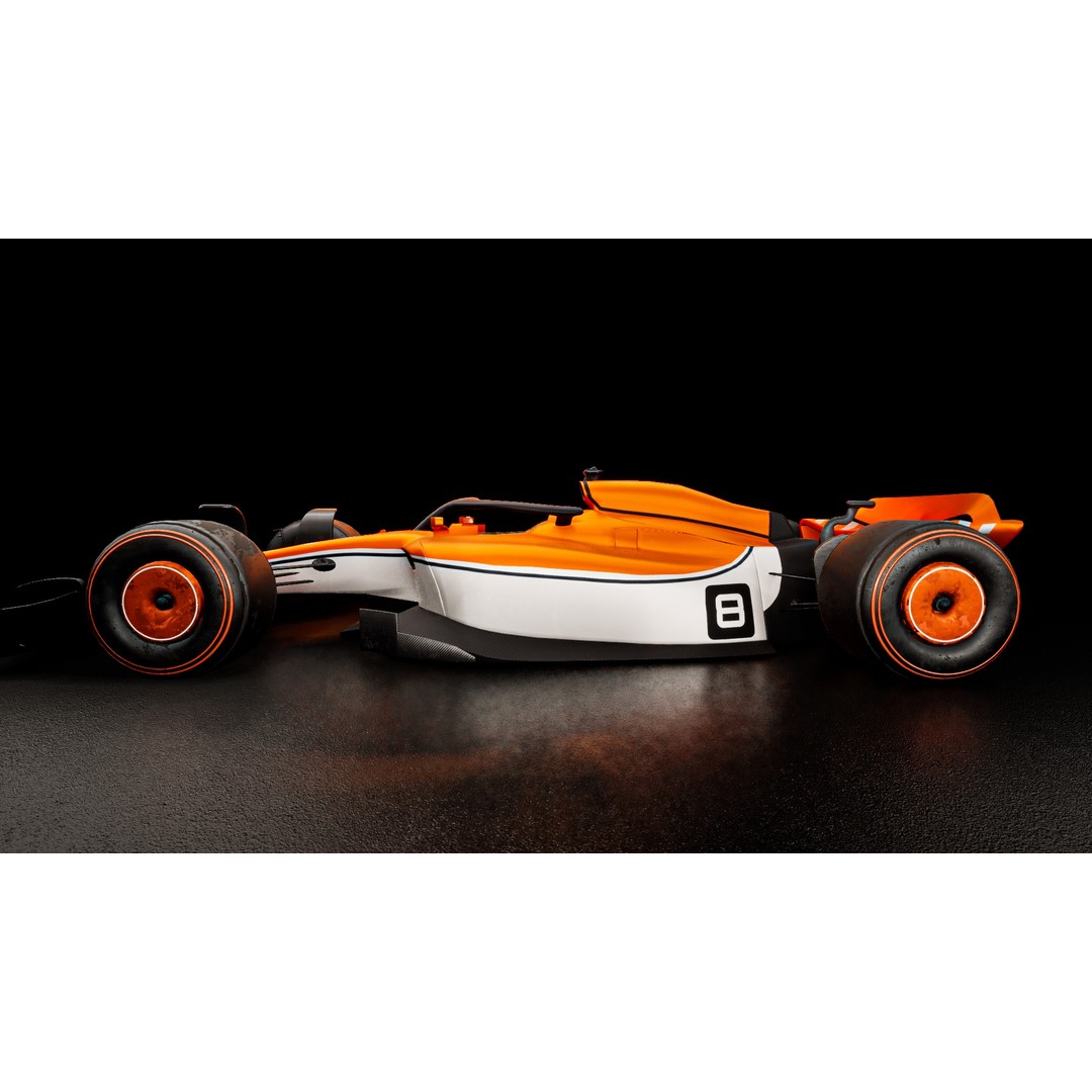 F1 Racing Car 3D Model – Low Poly Game Asset, PBR, FBX, Blender - View 6