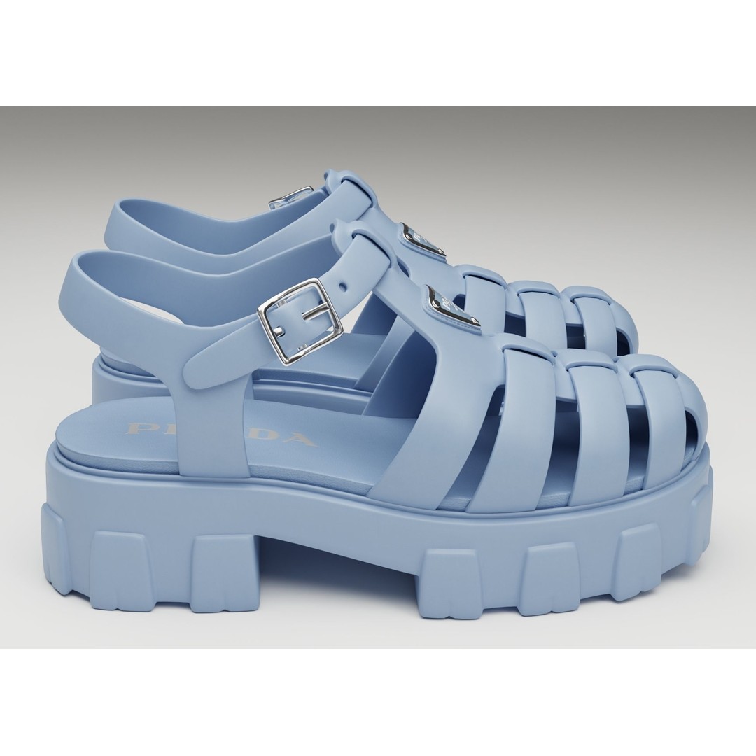 Prada Platform Sandals 3D Model – Low Poly Game Ready Asset, FBX, OBJ - View 3