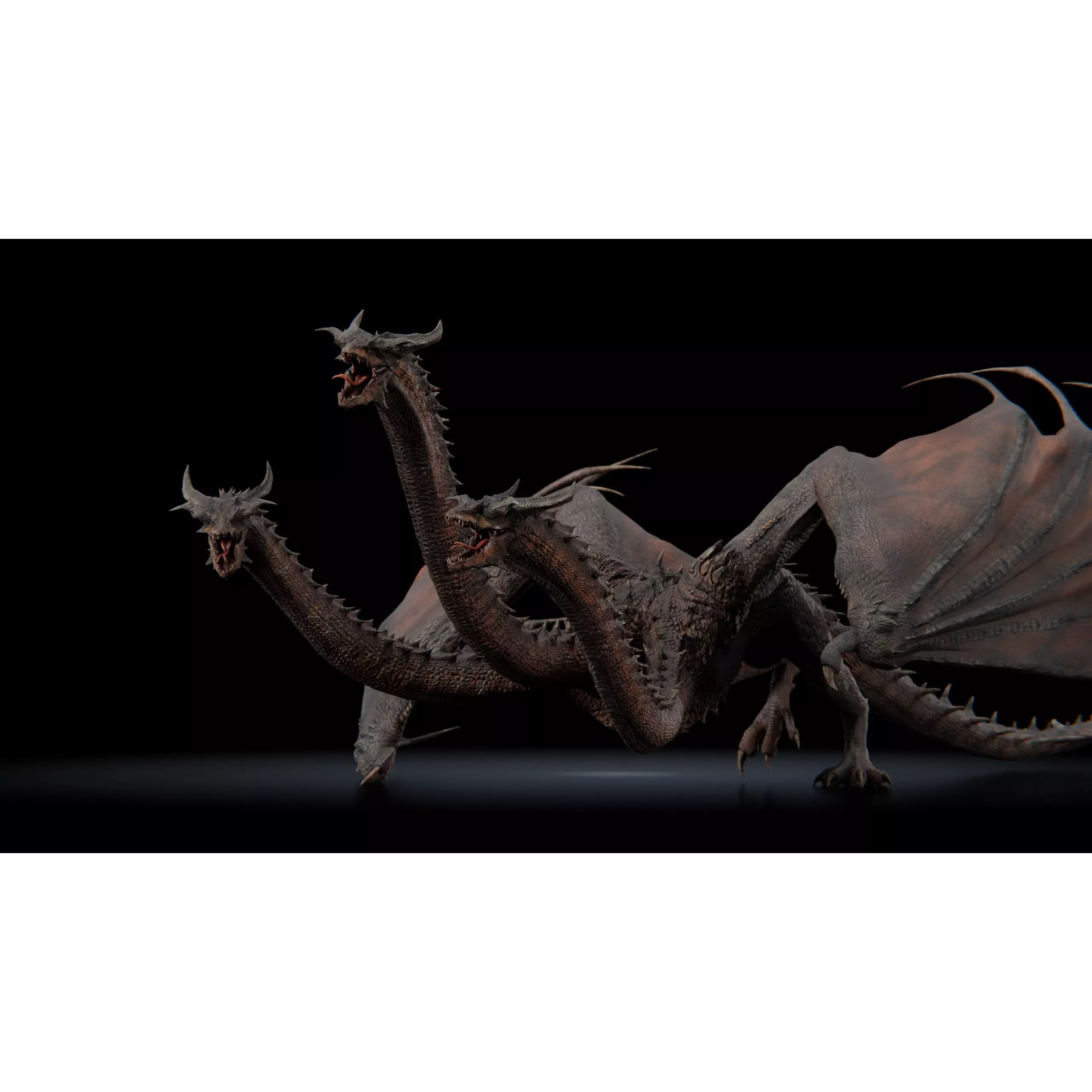 Hydra Dragon - Low-Poly Game-Ready 3D Model - View 18