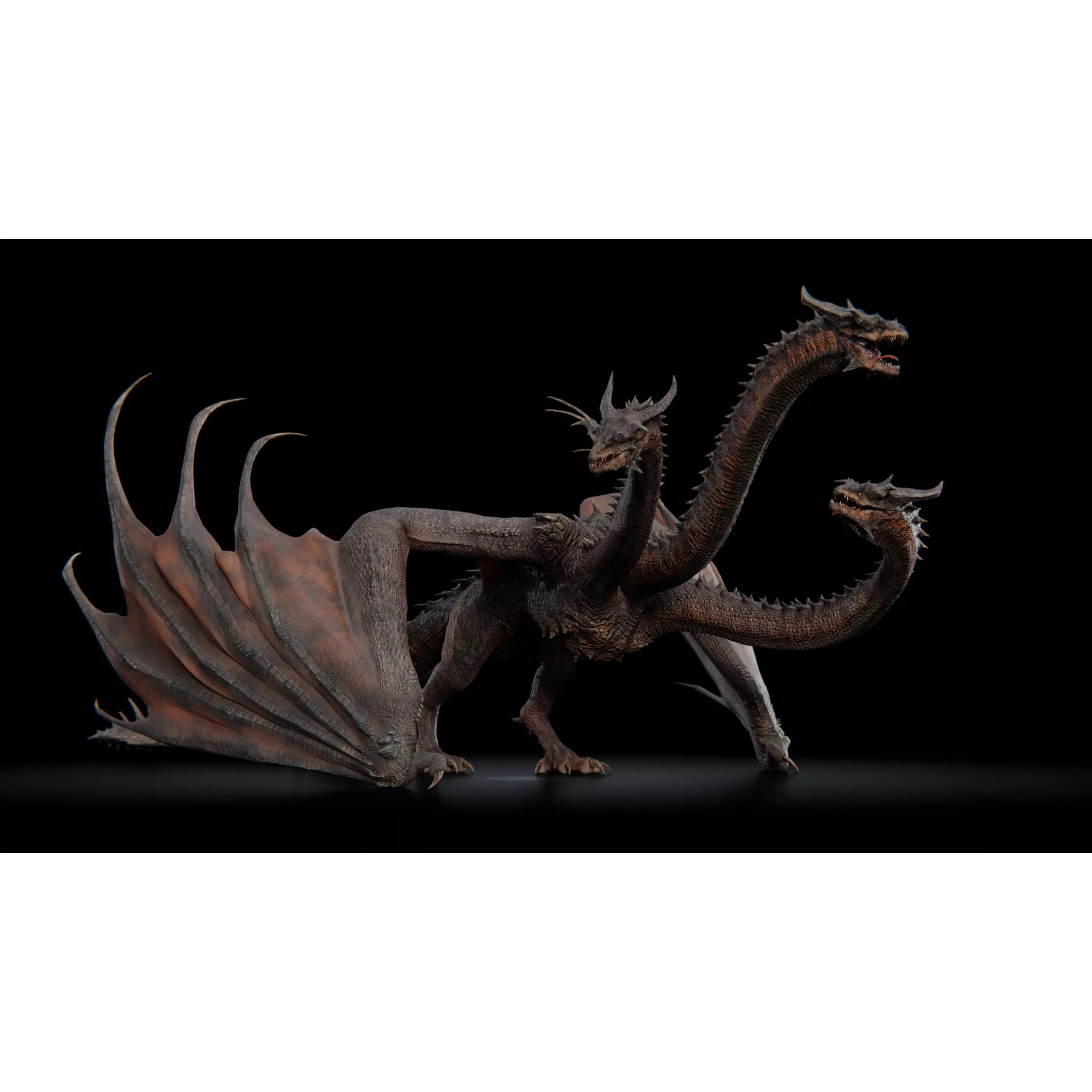 Hydra Dragon - Low-Poly Game-Ready 3D Model - View 19