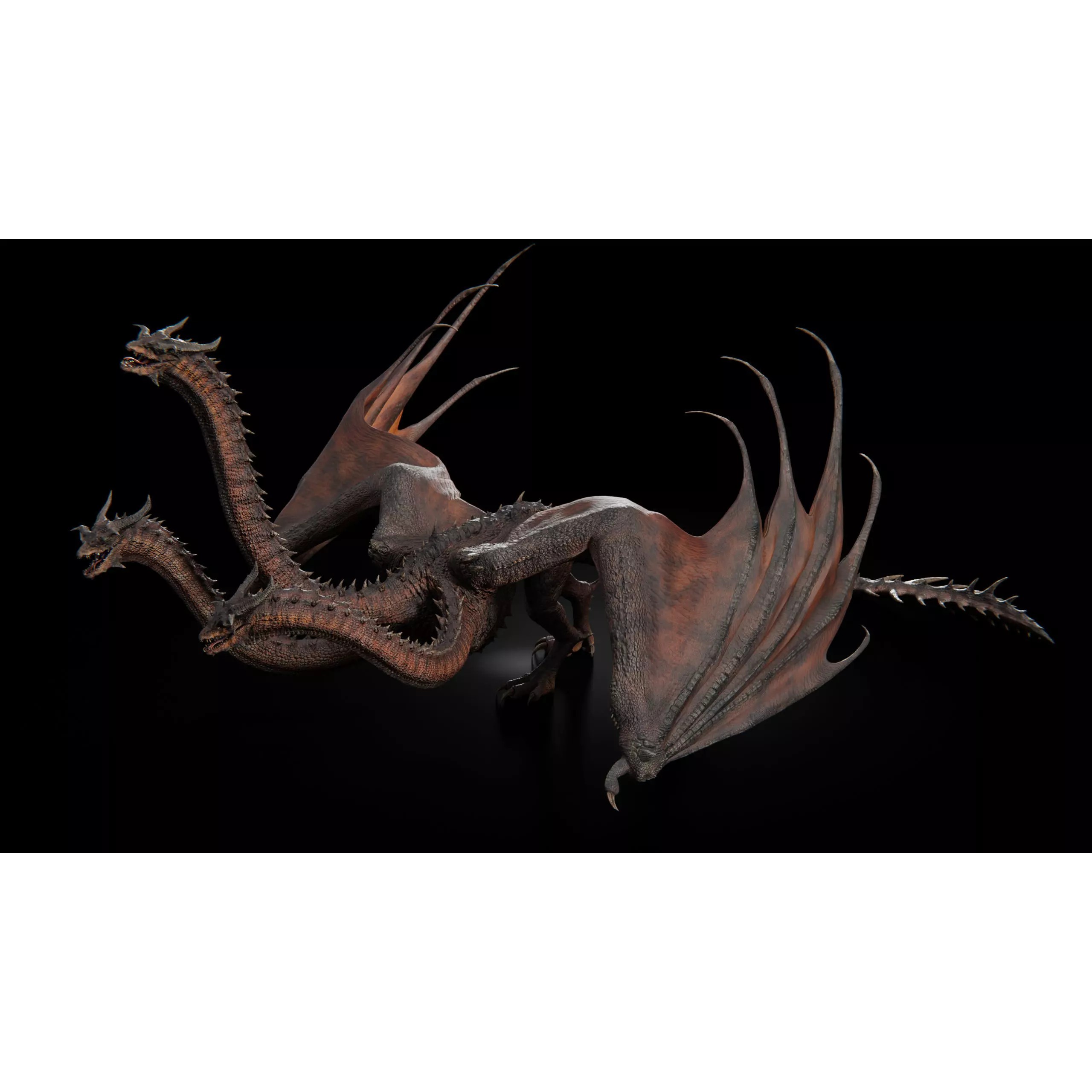 Hydra Dragon - Low-Poly Game-Ready 3D Model - View 37