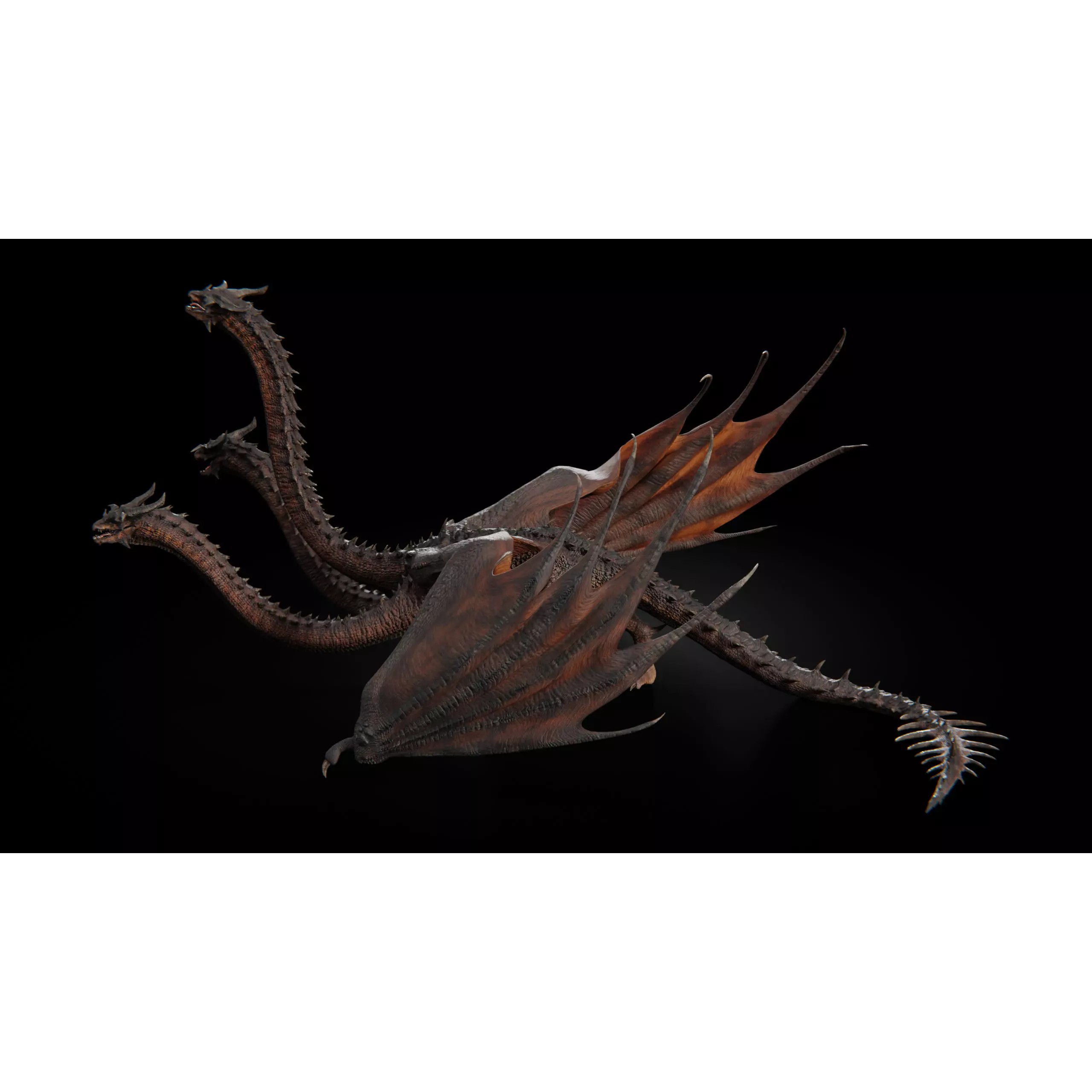 Hydra Dragon - Low-Poly Game-Ready 3D Model - View 40