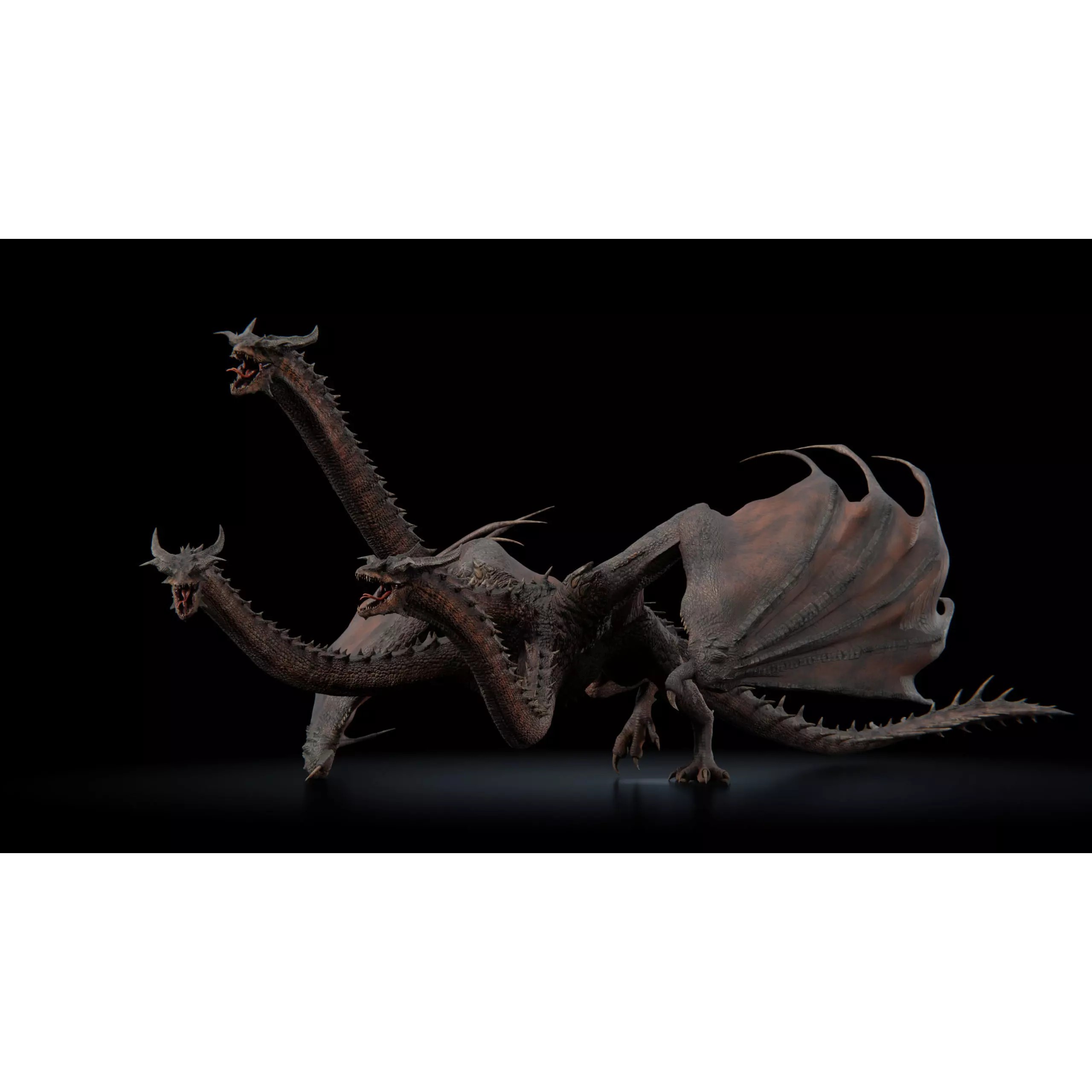 Hydra Dragon - Low-Poly Game-Ready 3D Model - View 45