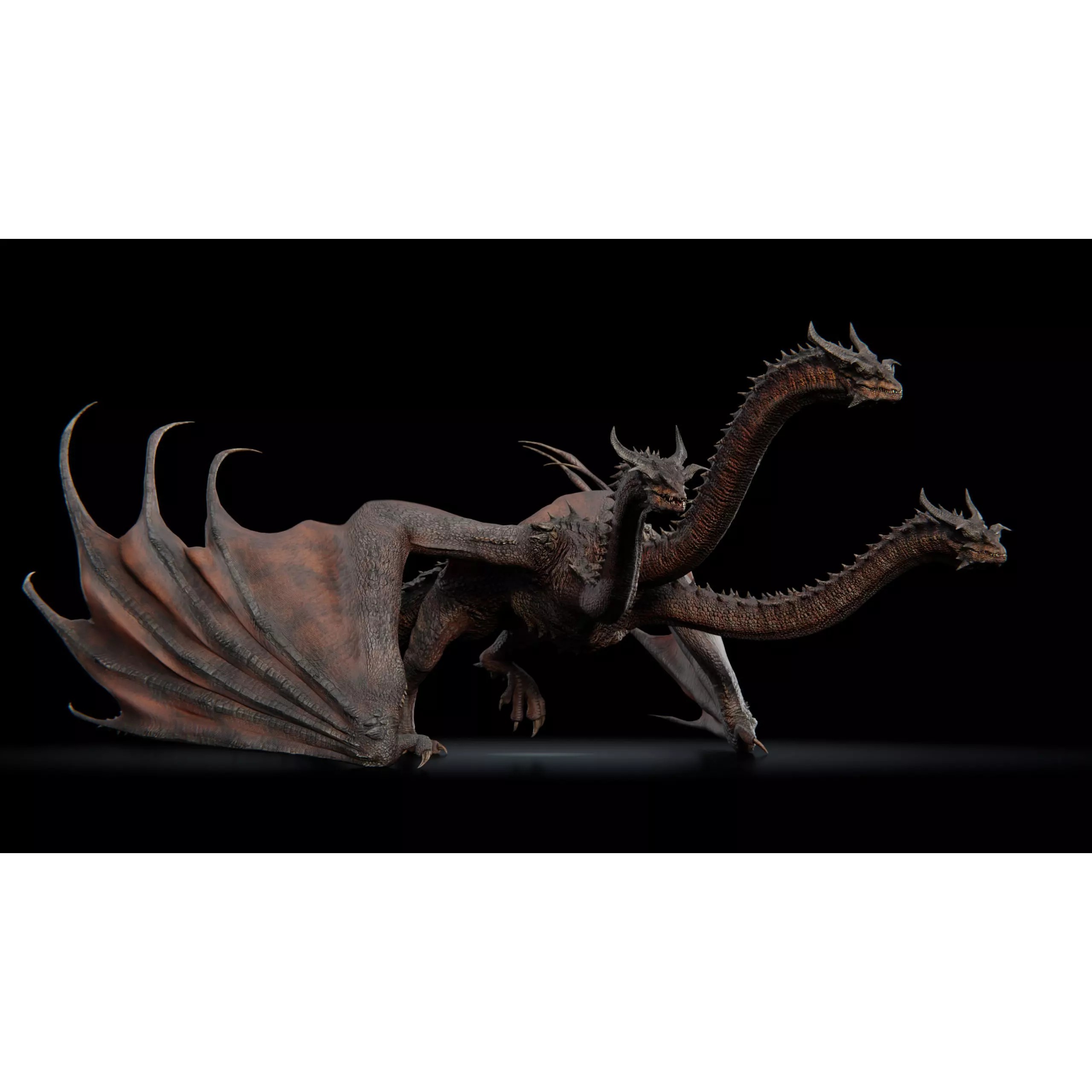 Hydra Dragon - Low-Poly Game-Ready 3D Model - View 48
