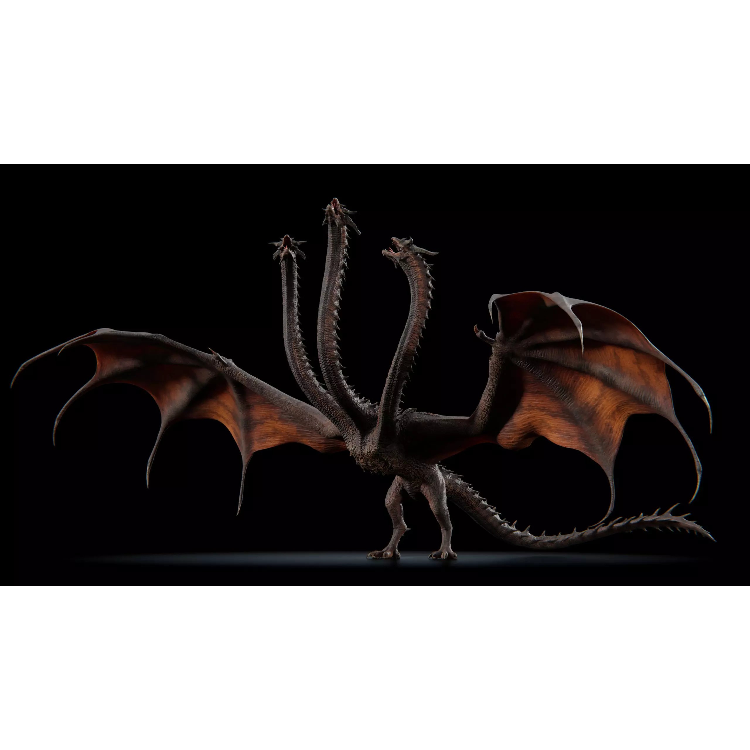 Hydra Dragon - Low-Poly Game-Ready 3D Model - View 5