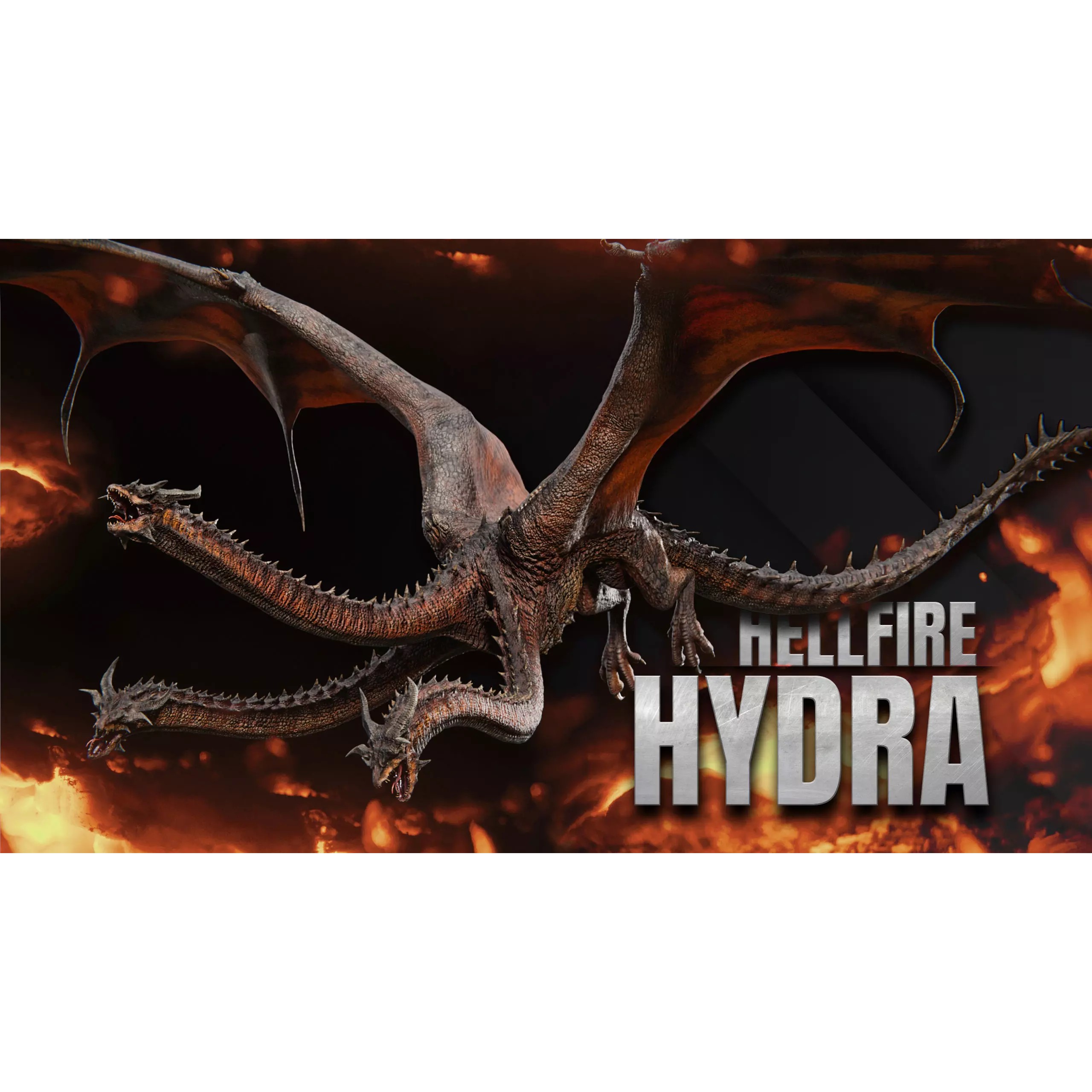 Hydra Dragon - Low-Poly Game-Ready 3D Model - View 52