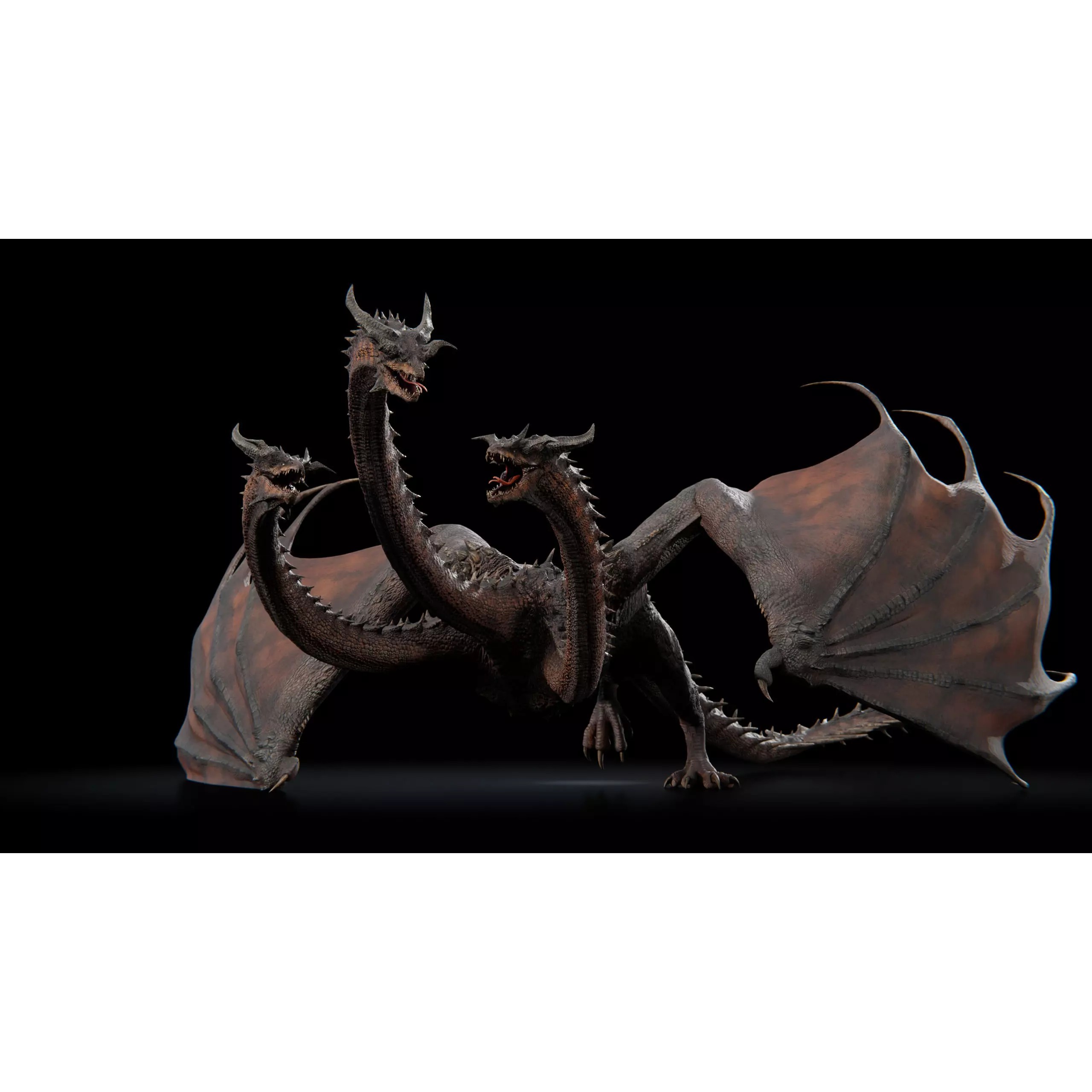 Hydra Dragon - Low-Poly Game-Ready 3D Model - View 55