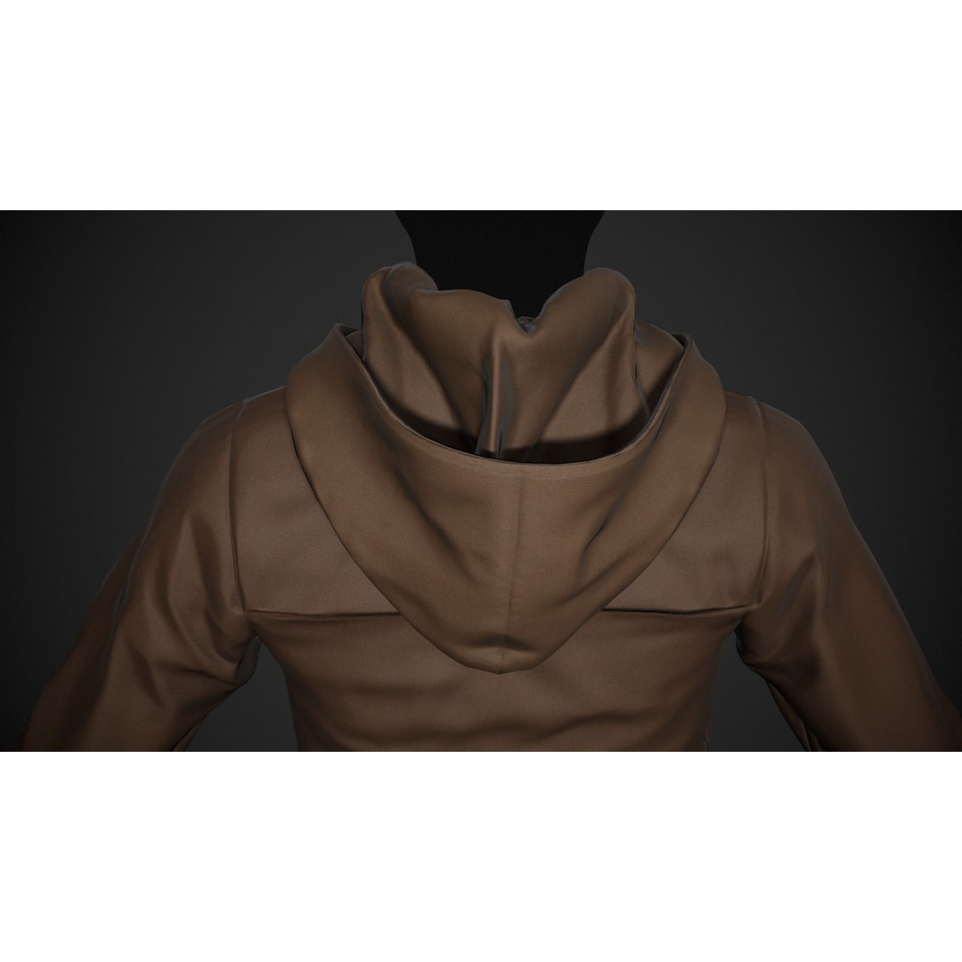 Brown Snowboard Outfit 3D Model – Low Poly PBR Game Asset, FBX, OBJ - View 18