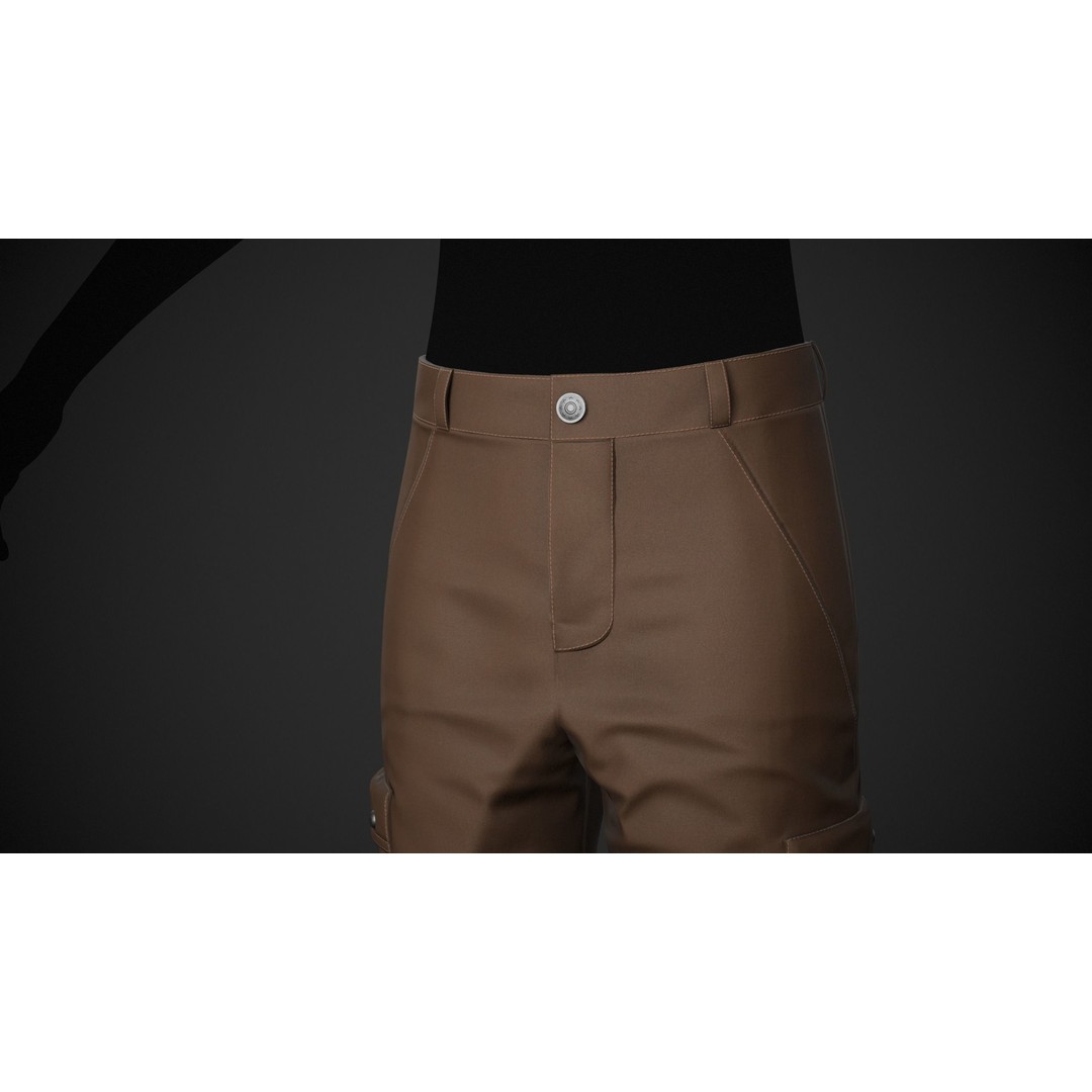 Brown Snowboard Outfit 3D Model – Low Poly PBR Game Asset, FBX, OBJ - View 5
