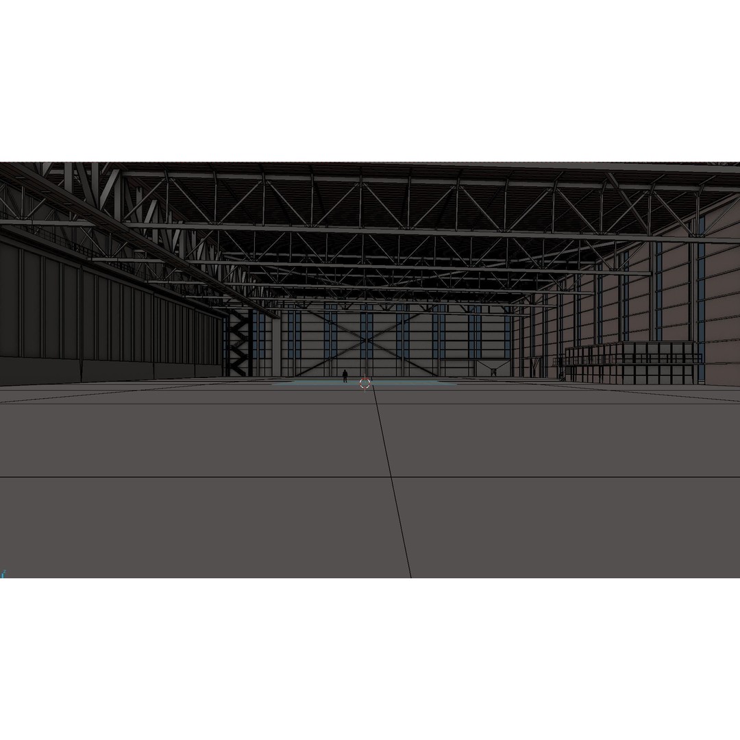 Airplane Hangar Interior 3D Model – Low Poly PBR Game Asset, FBX, OBJ - View 10