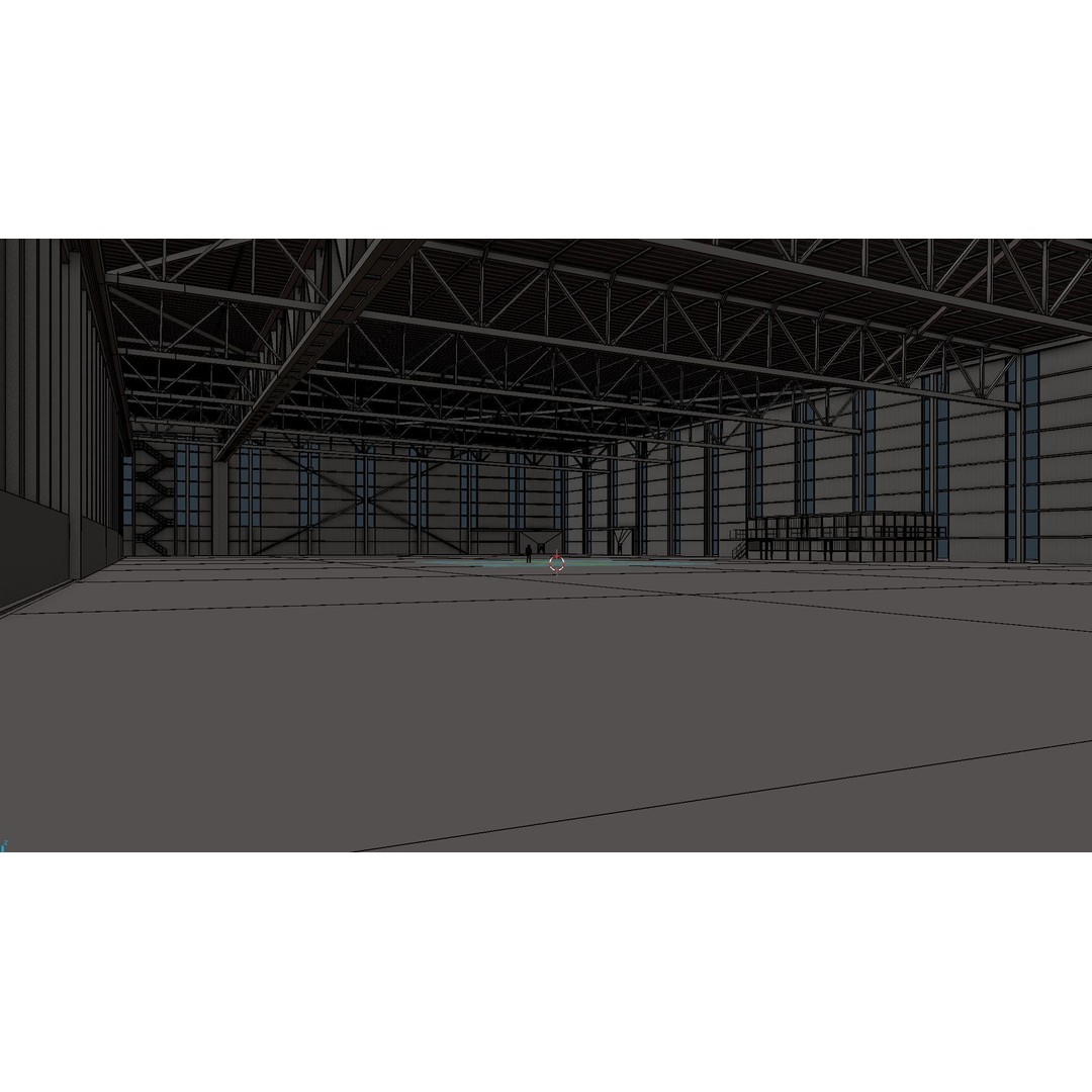 Airplane Hangar Interior 3D Model – Low Poly PBR Game Asset, FBX, OBJ - View 17