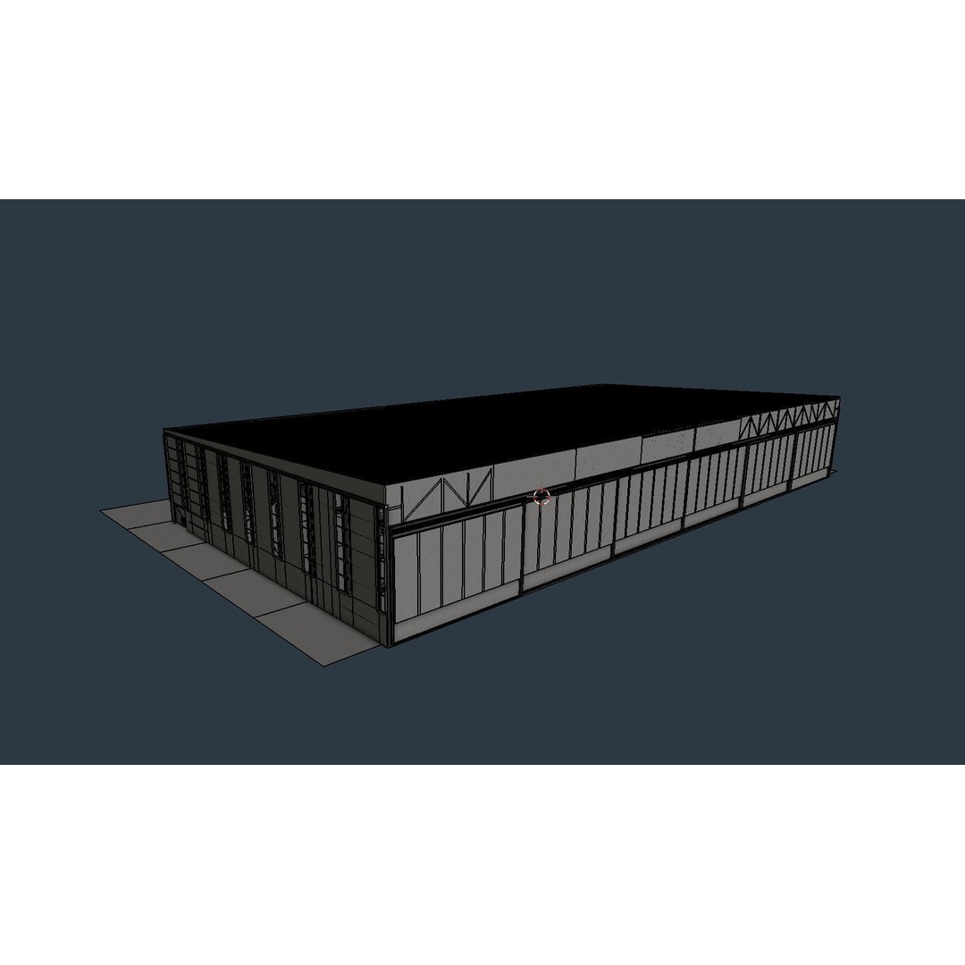 Airplane Hangar Interior 3D Model – Low Poly PBR Game Asset, FBX, OBJ - View 20