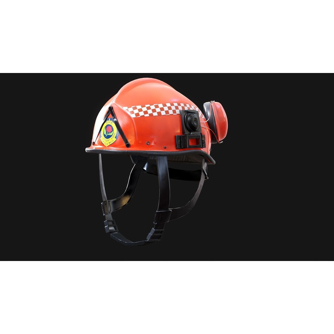NSW State Emergency Services Helmet 3D Model – Low Poly PBR Game Asset, FBX