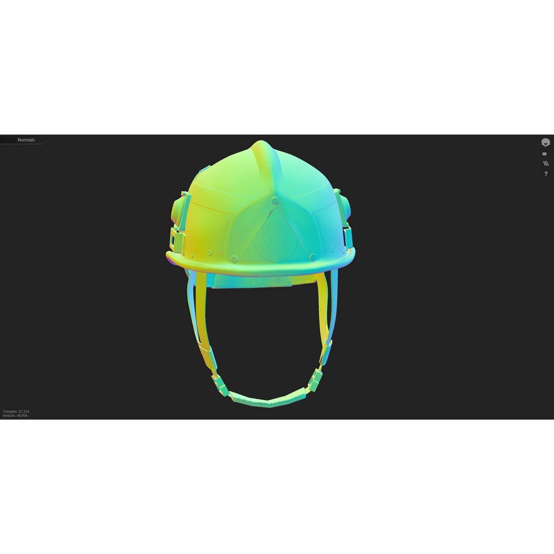 NSW State Emergency Services Helmet 3D Model – Low Poly PBR Game Asset, FBX - View 12