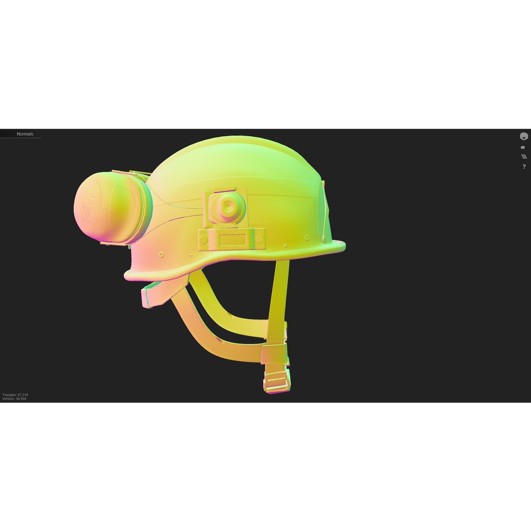 NSW State Emergency Services Helmet 3D Model – Low Poly PBR Game Asset, FBX - View 13