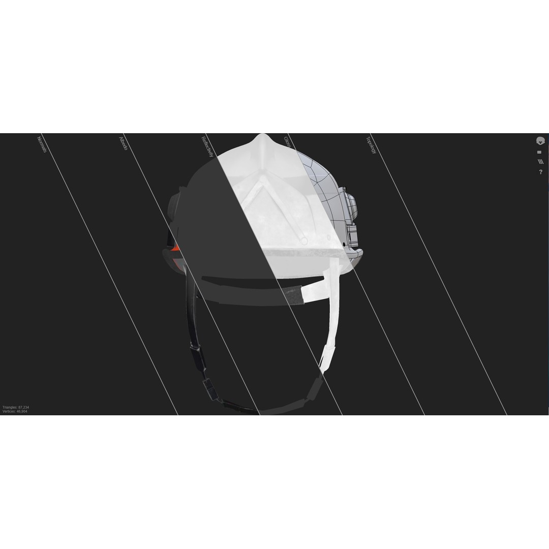 NSW State Emergency Services Helmet 3D Model – Low Poly PBR Game Asset, FBX - View 3