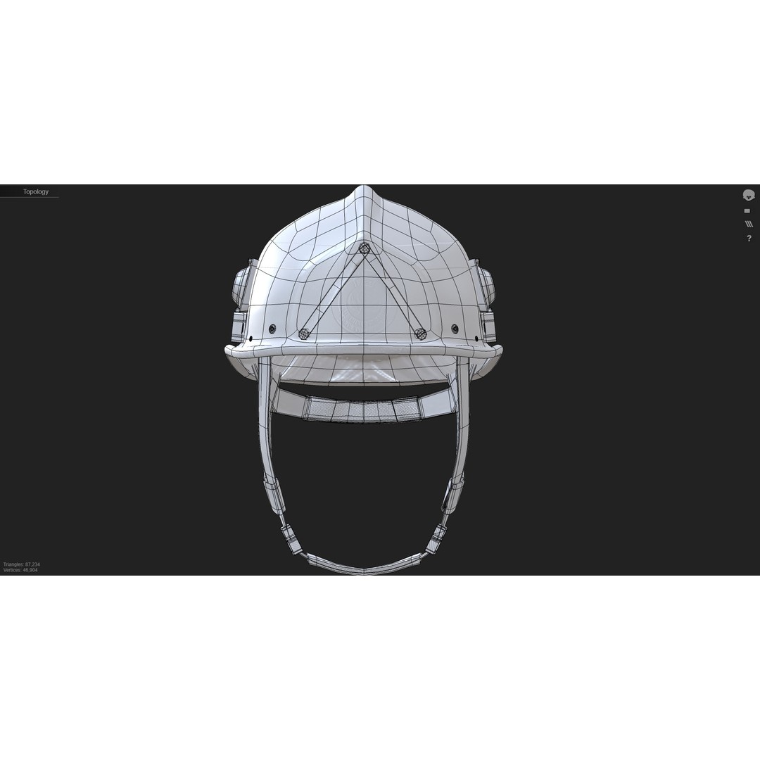 NSW State Emergency Services Helmet 3D Model – Low Poly PBR Game Asset, FBX - View 4