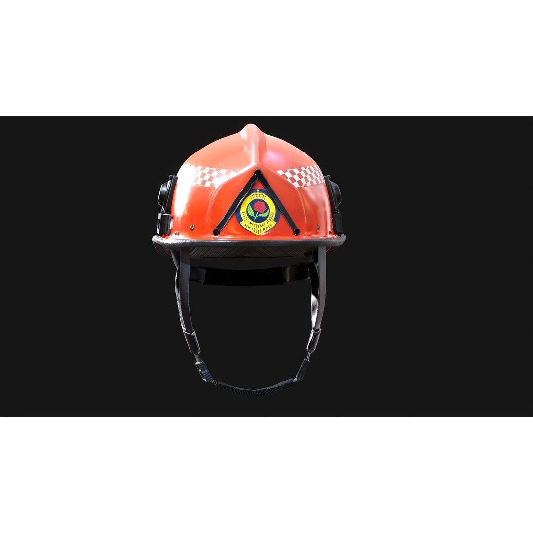 NSW State Emergency Services Helmet 3D Model – Low Poly PBR Game Asset, FBX - View 5