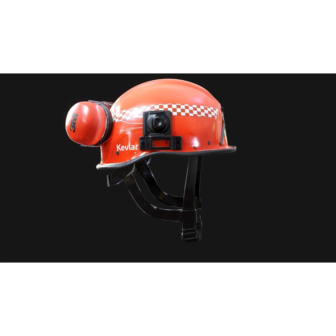 NSW State Emergency Services Helmet 3D Model – Low Poly PBR Game Asset, FBX - View 6