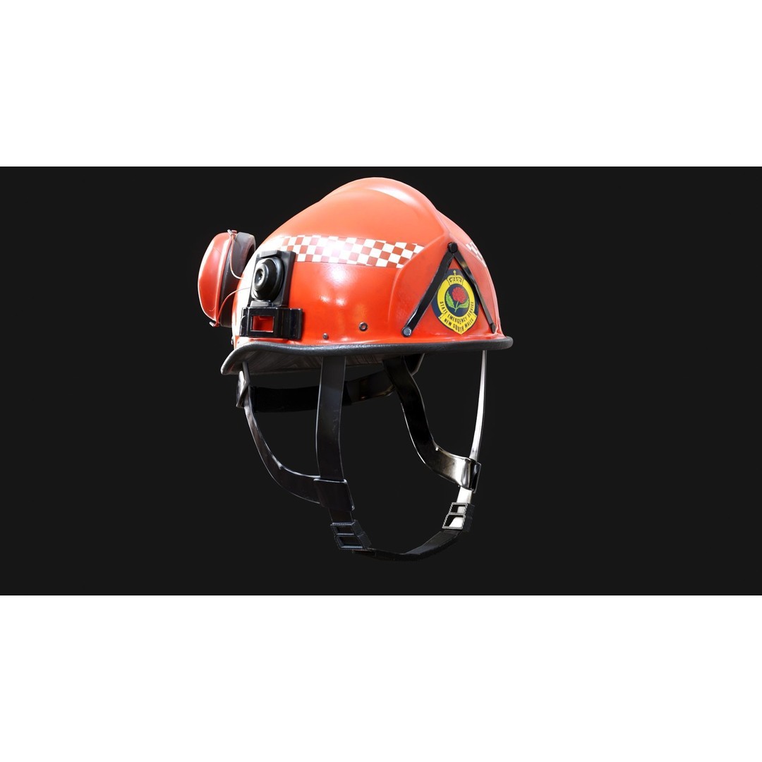 NSW State Emergency Services Helmet 3D Model – Low Poly PBR Game Asset, FBX - View 7