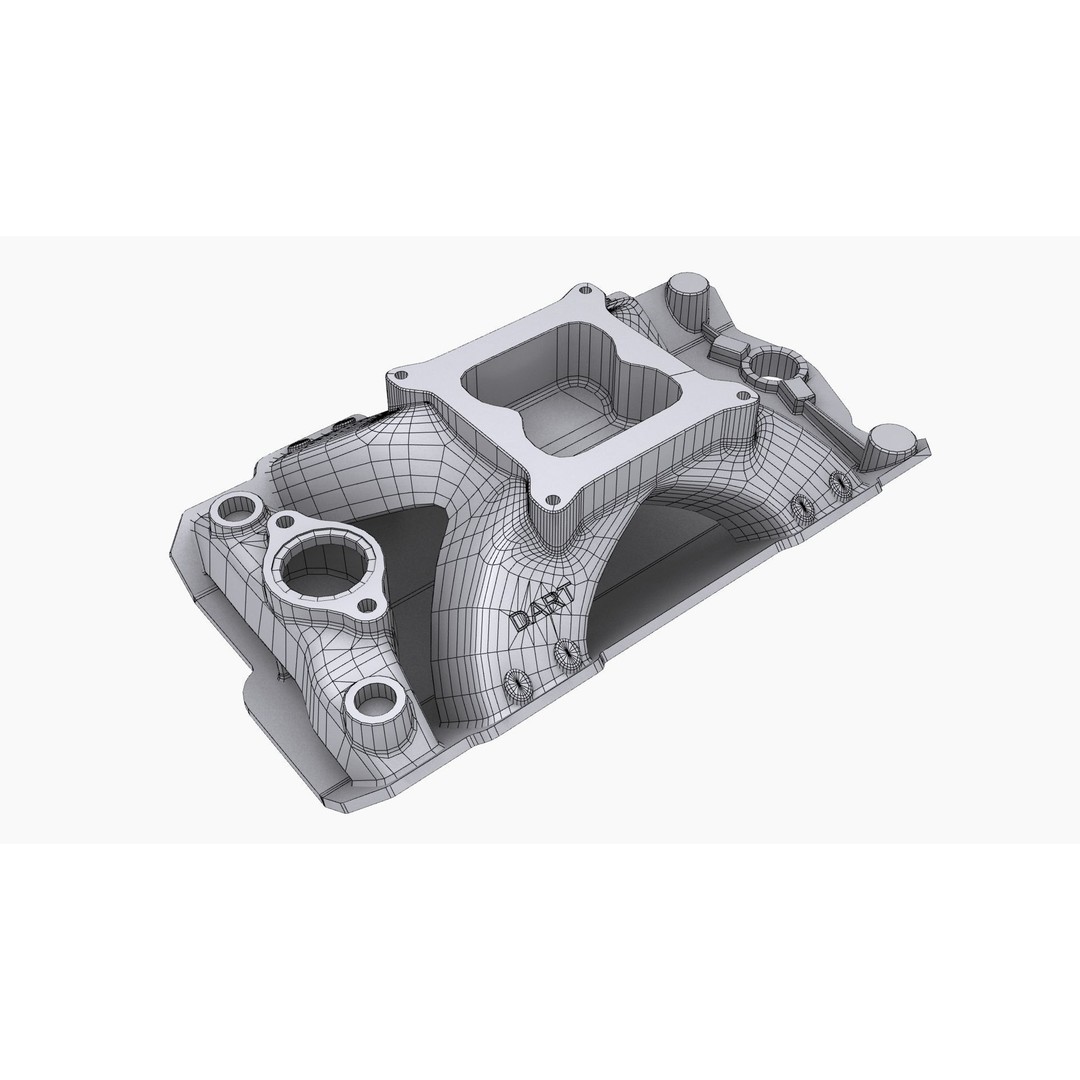 Dart 220 Smallblock Chevy Intake Manifold 3D Model – Low Poly Game Ready FBX - View 12