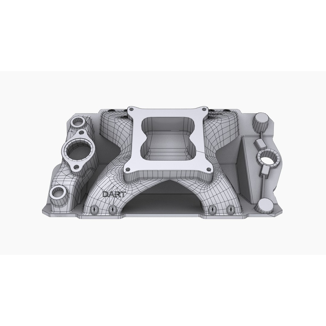Dart 220 Smallblock Chevy Intake Manifold 3D Model – Low Poly Game Ready FBX - View 13