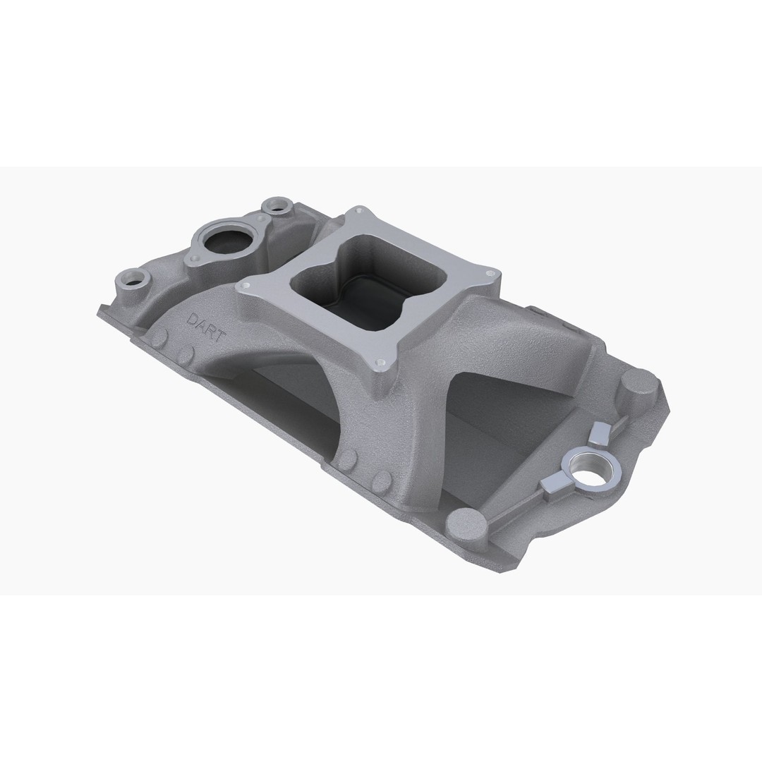 Dart 220 Smallblock Chevy Intake Manifold 3D Model – Low Poly Game Ready FBX - View 4