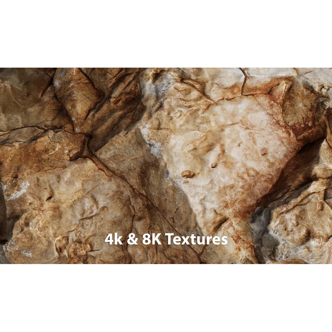 Photorealistic Rock 3D Model – Low Poly PBR Asset, 8K Textures - View 10