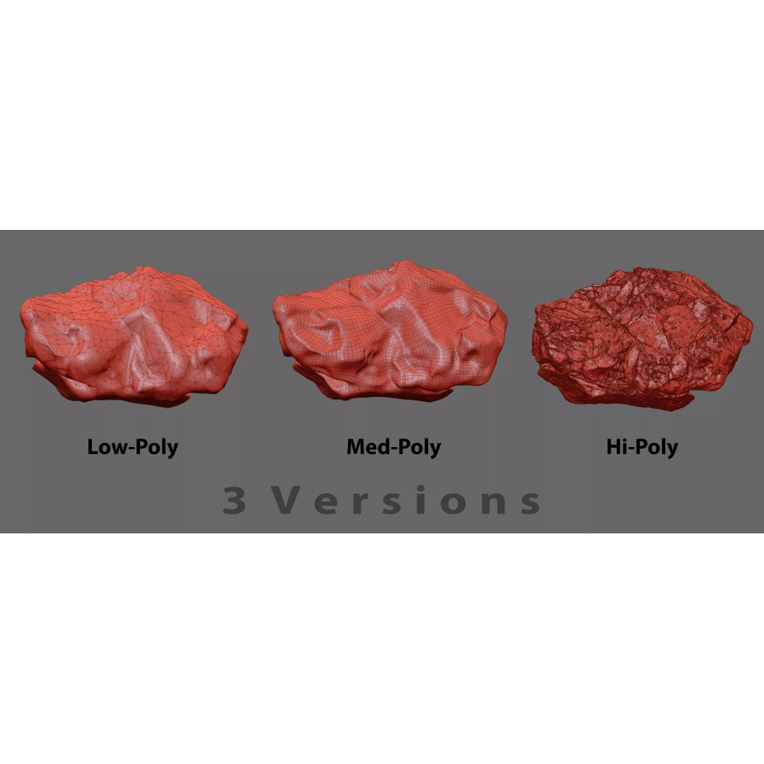 Photorealistic Rock 3D Model – Low Poly PBR Asset, 8K Textures - View 11